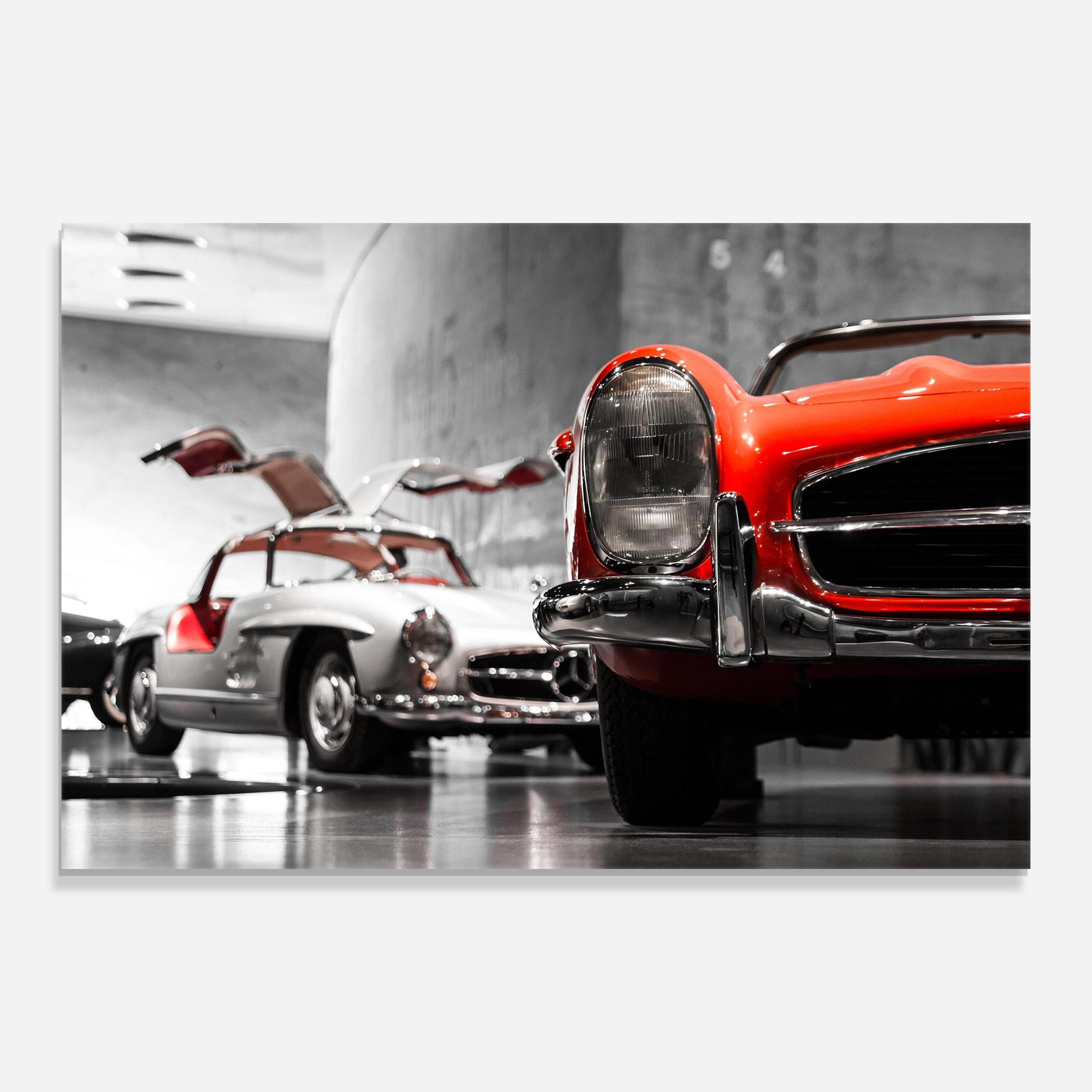 Üvegkép Vintage Red White mockup 0