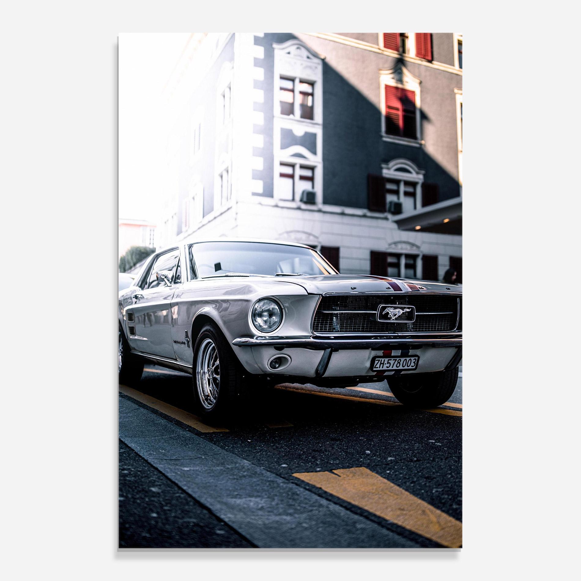 Üvegkép Vintage White Car mockup 0