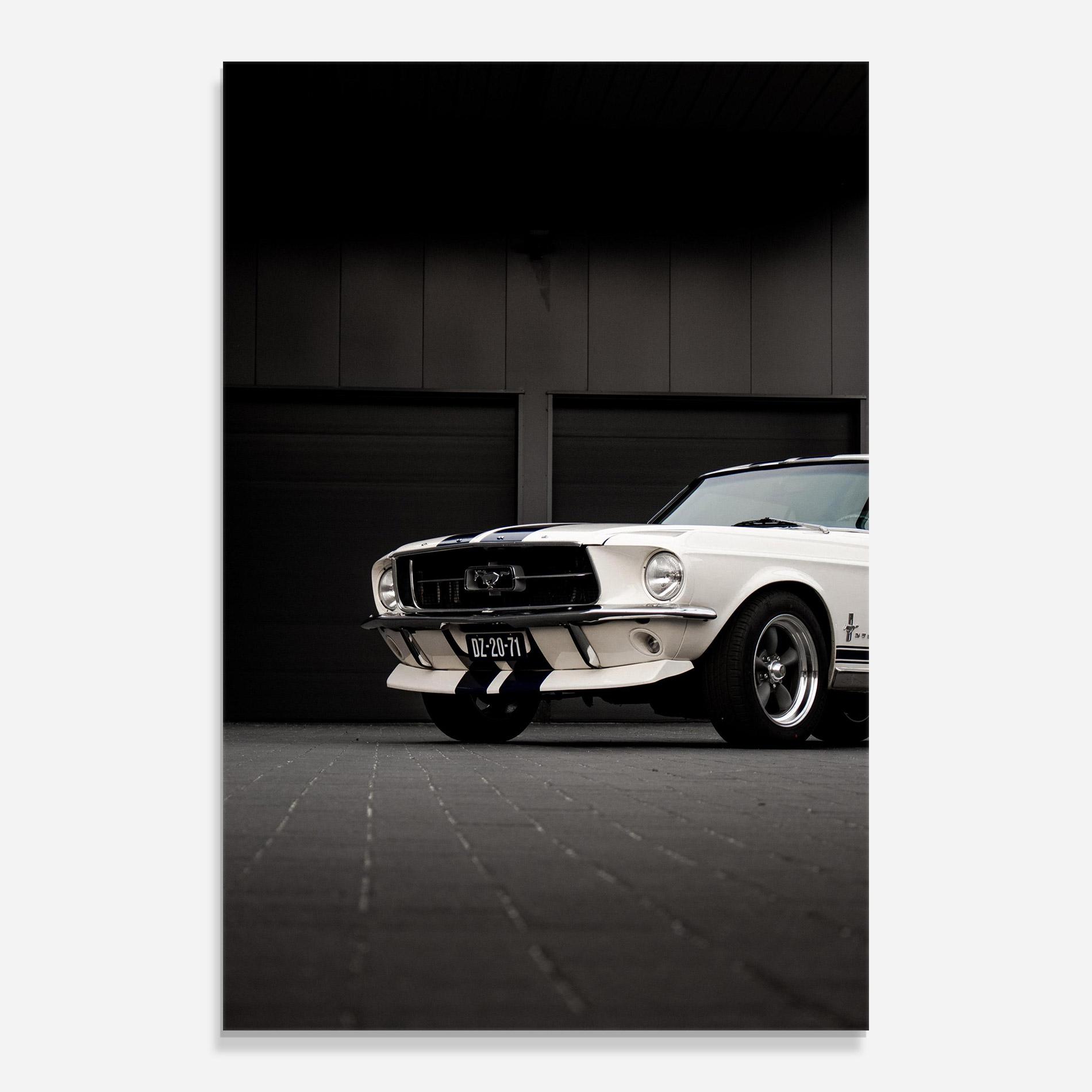 Üvegkép White Vintage Car mockup 0