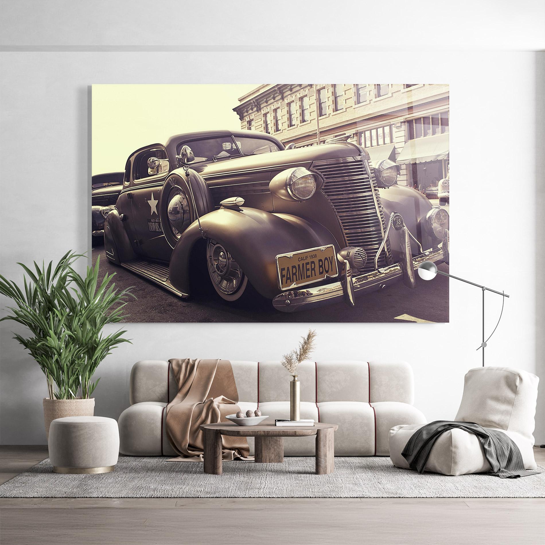 Üvegkép Old Classic Car mockup 9