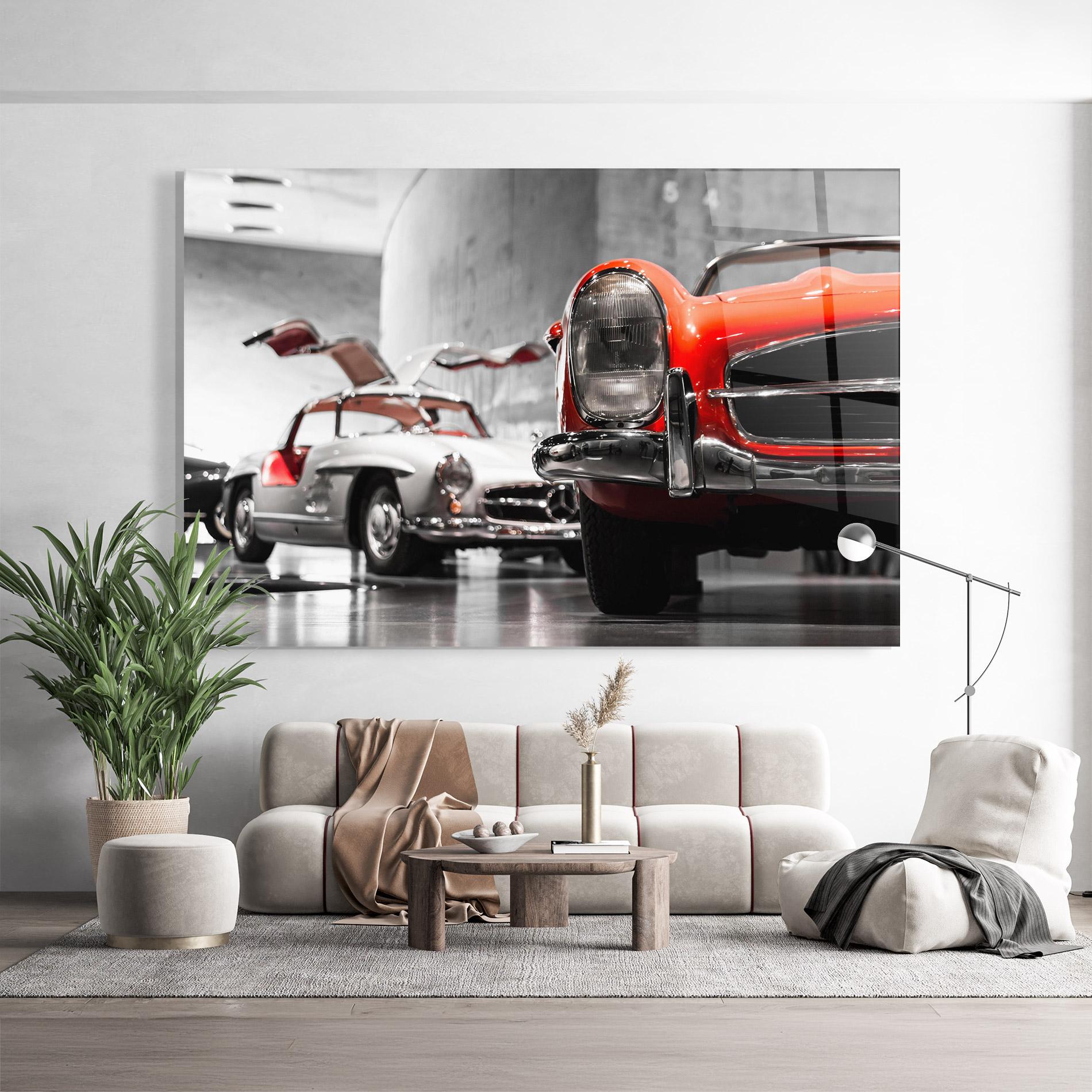 Üvegkép Vintage Red White mockup 9