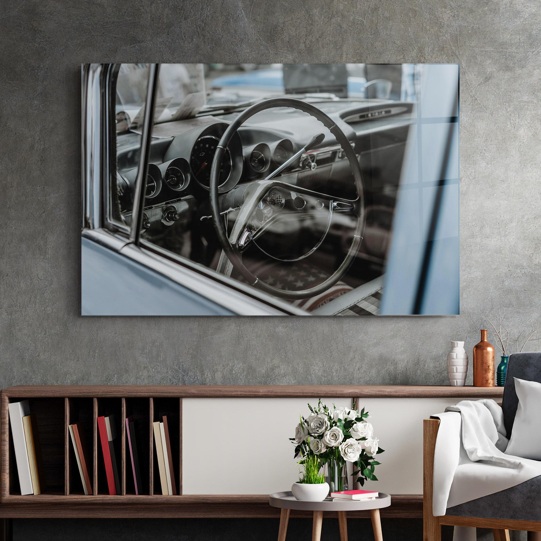 Üvegkép Black Steering Wheel mockup 2