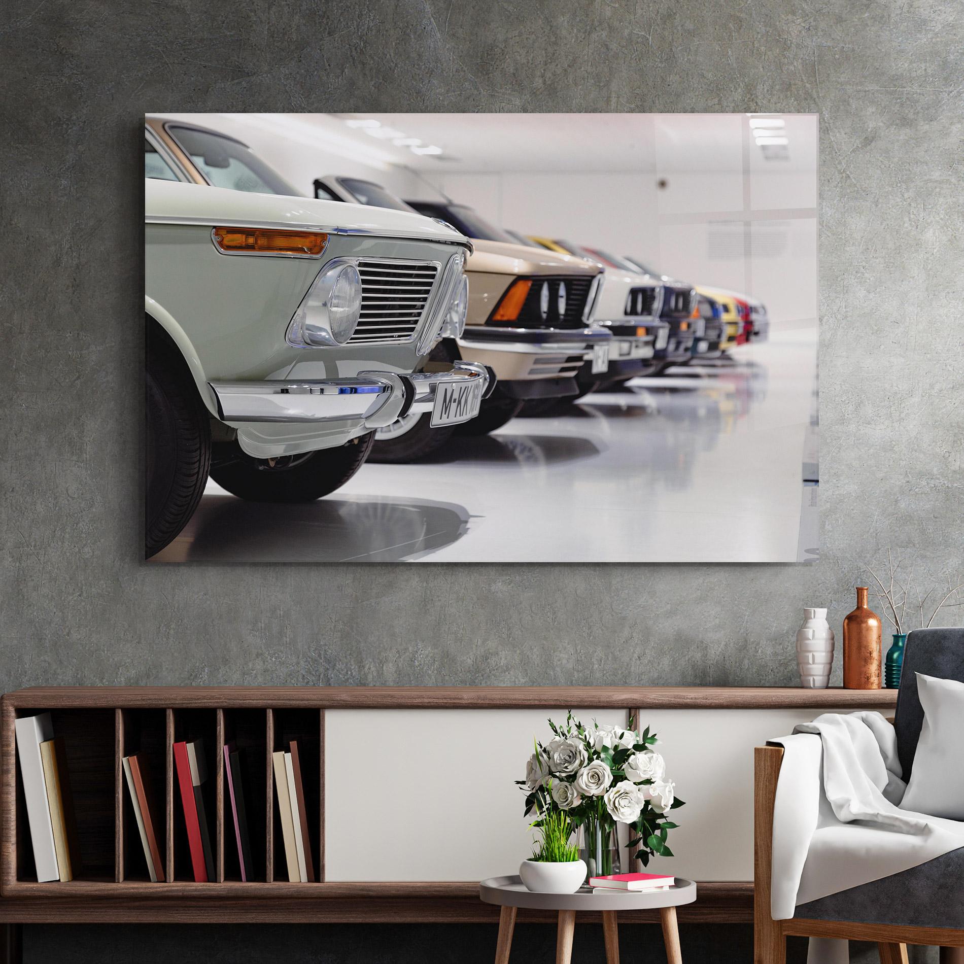 Üvegkép Vintage Cream Cars mockup 2