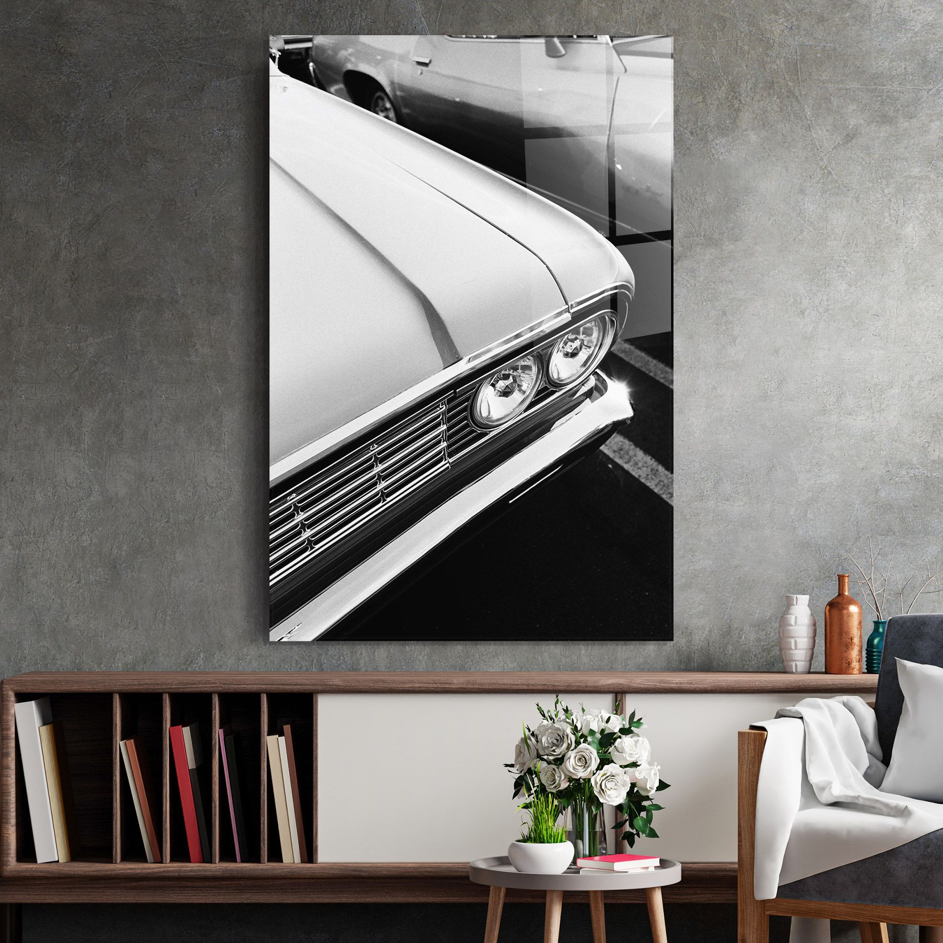 Grey Vintage Car mockup 2