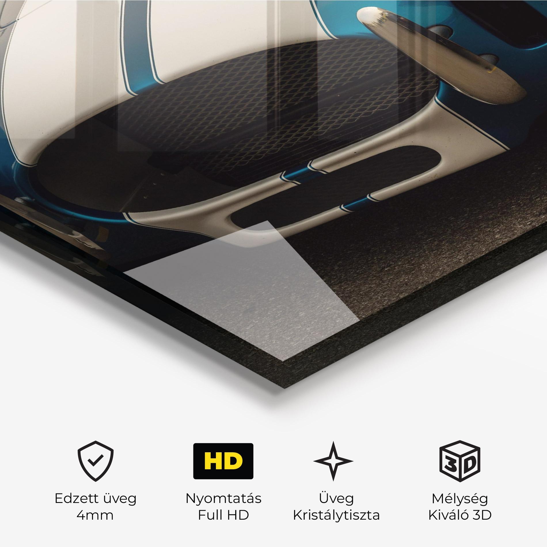 Üvegkép Blue Vintage Car mockup 3