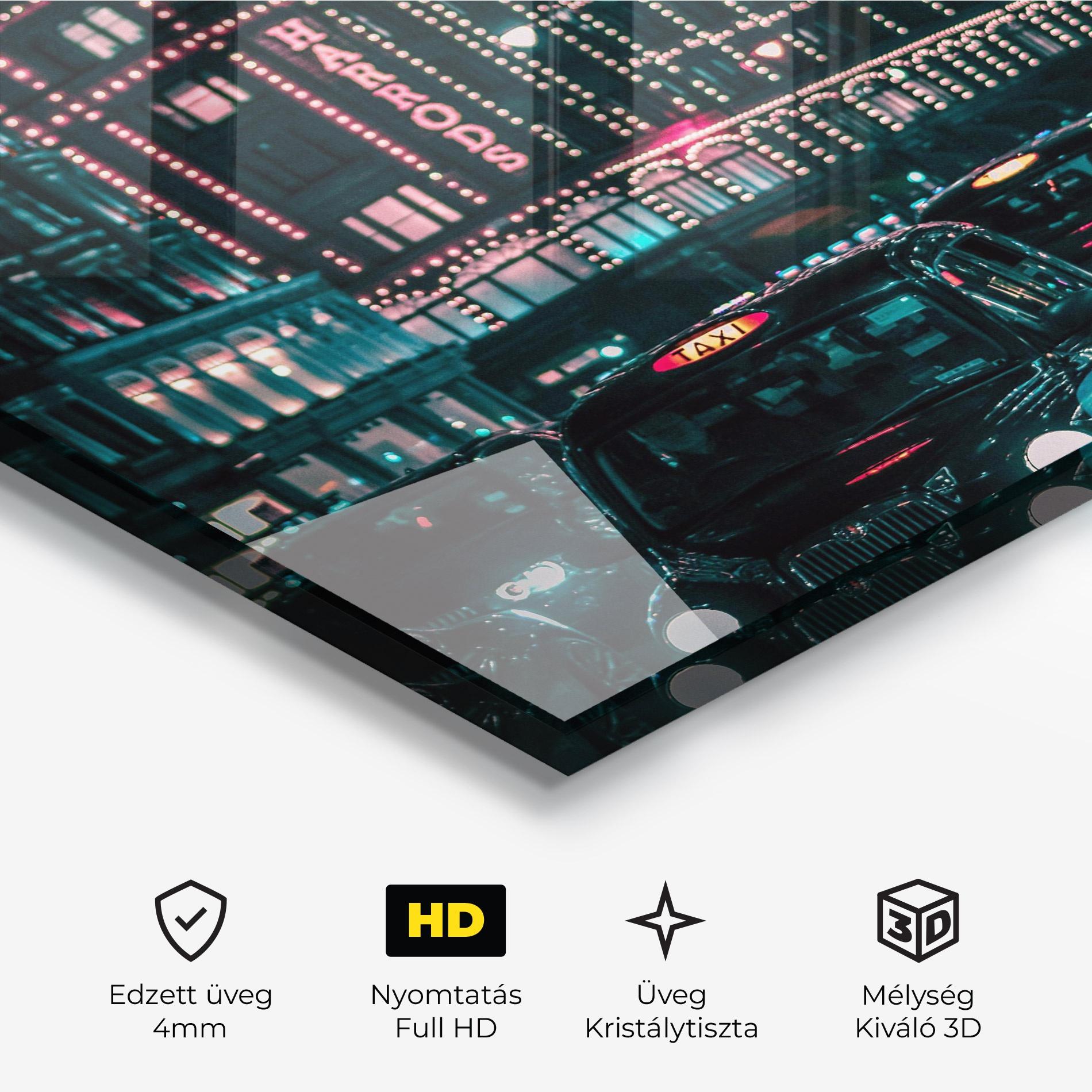 Üvegkép City Lights Car mockup 3