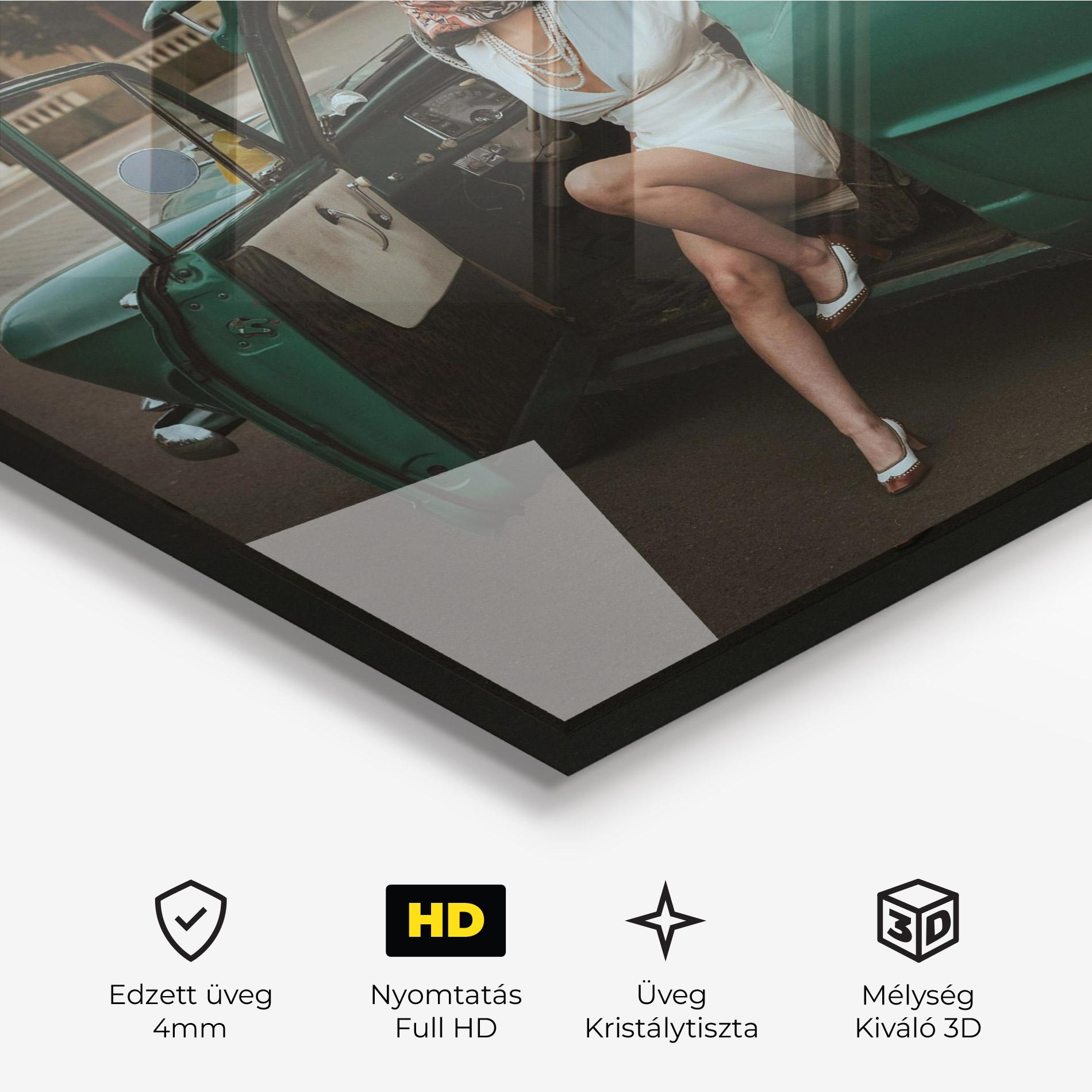 Üvegkép Lady Vintage Cat mockup 3