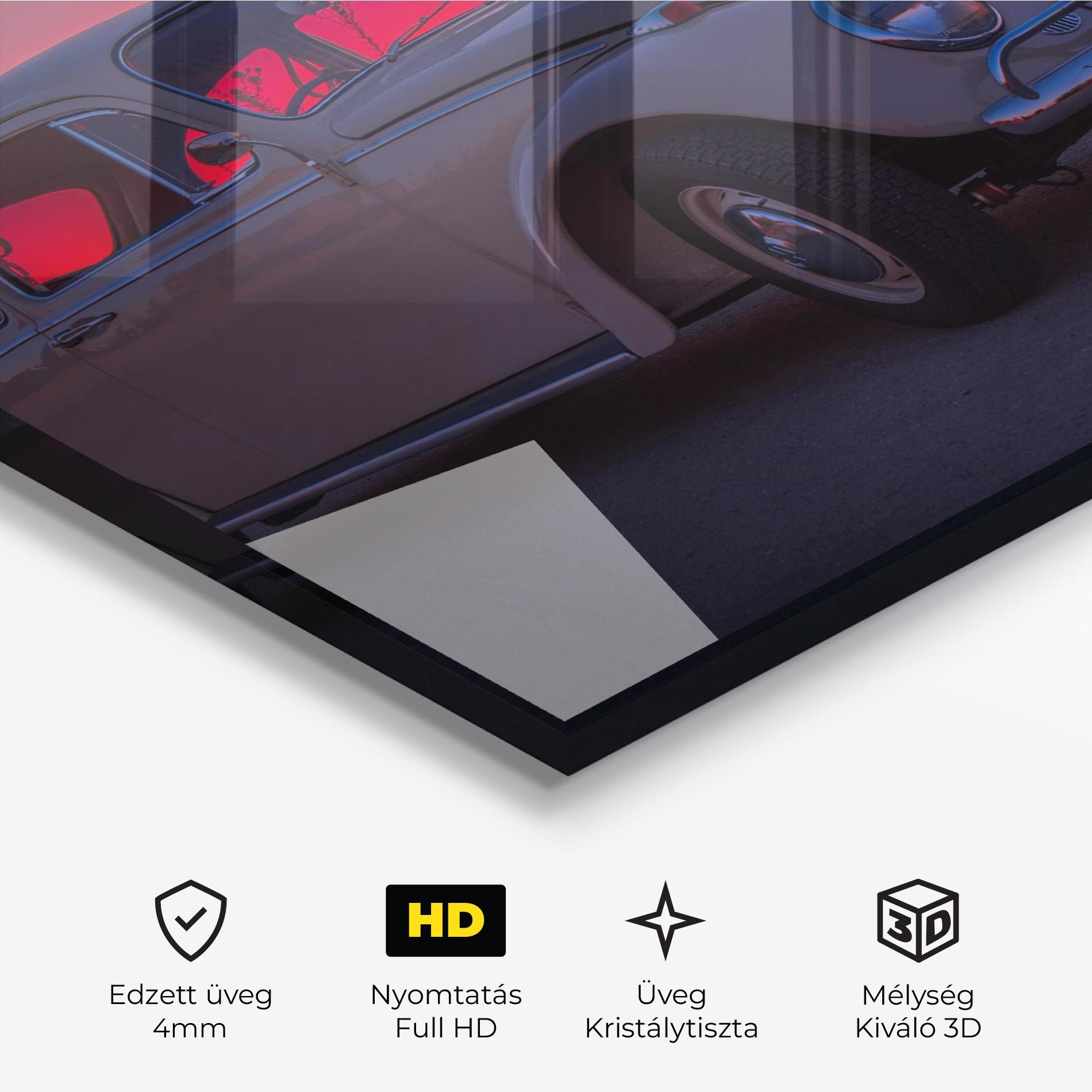 Üvegkép Old Car Sunset mockup 3