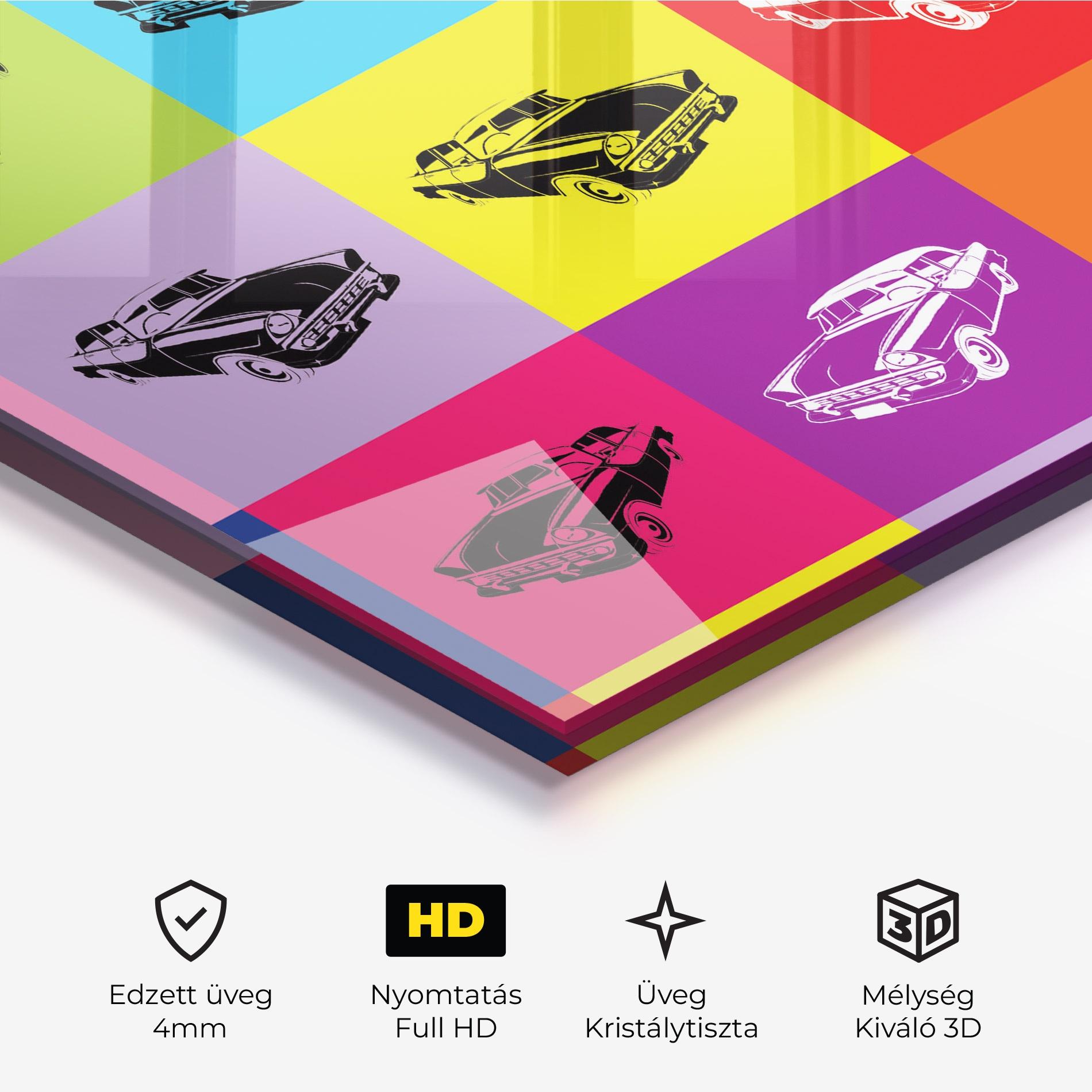 Üvegkép Vintage Car Mix mockup 3