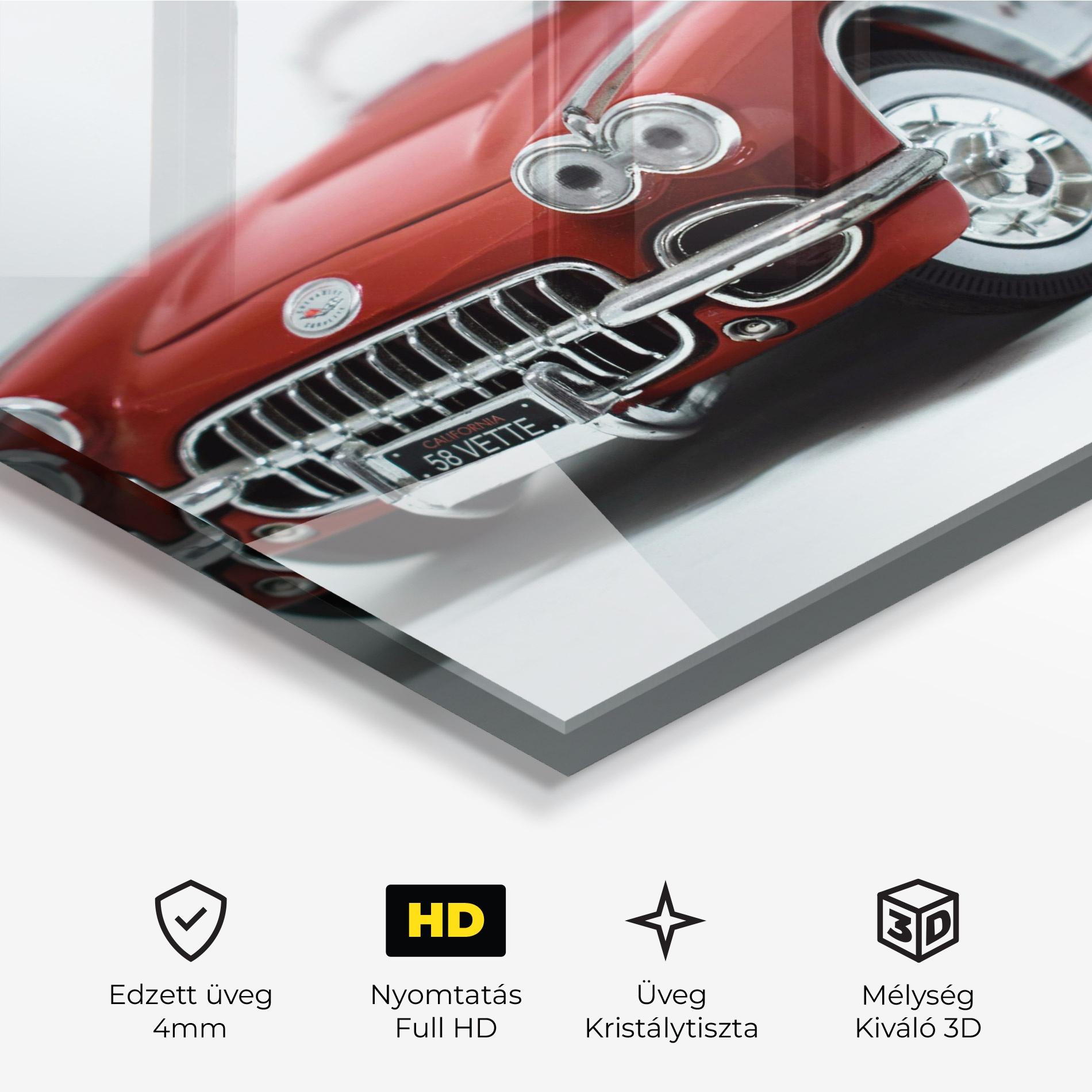 Üvegkép Vintage Red Car mockup 3