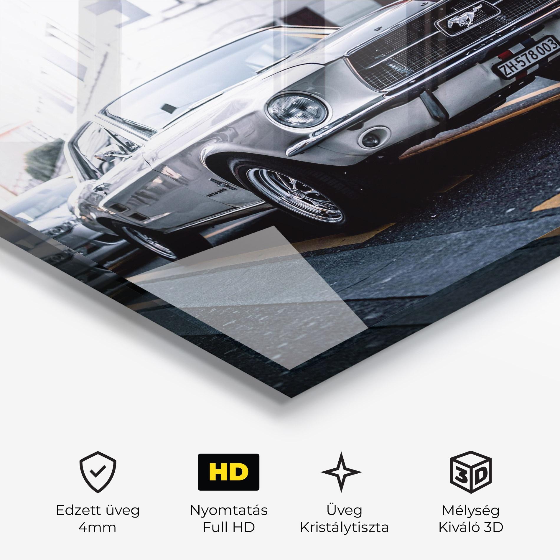 Üvegkép Vintage White Car mockup 3