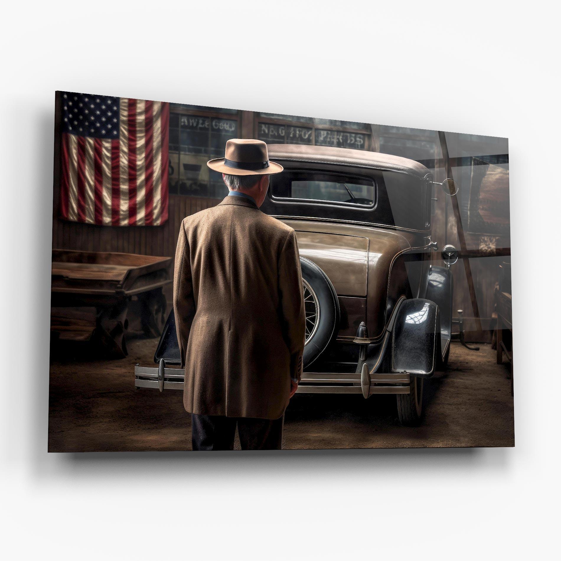 Üvegkép American Vintage Car mockup 6