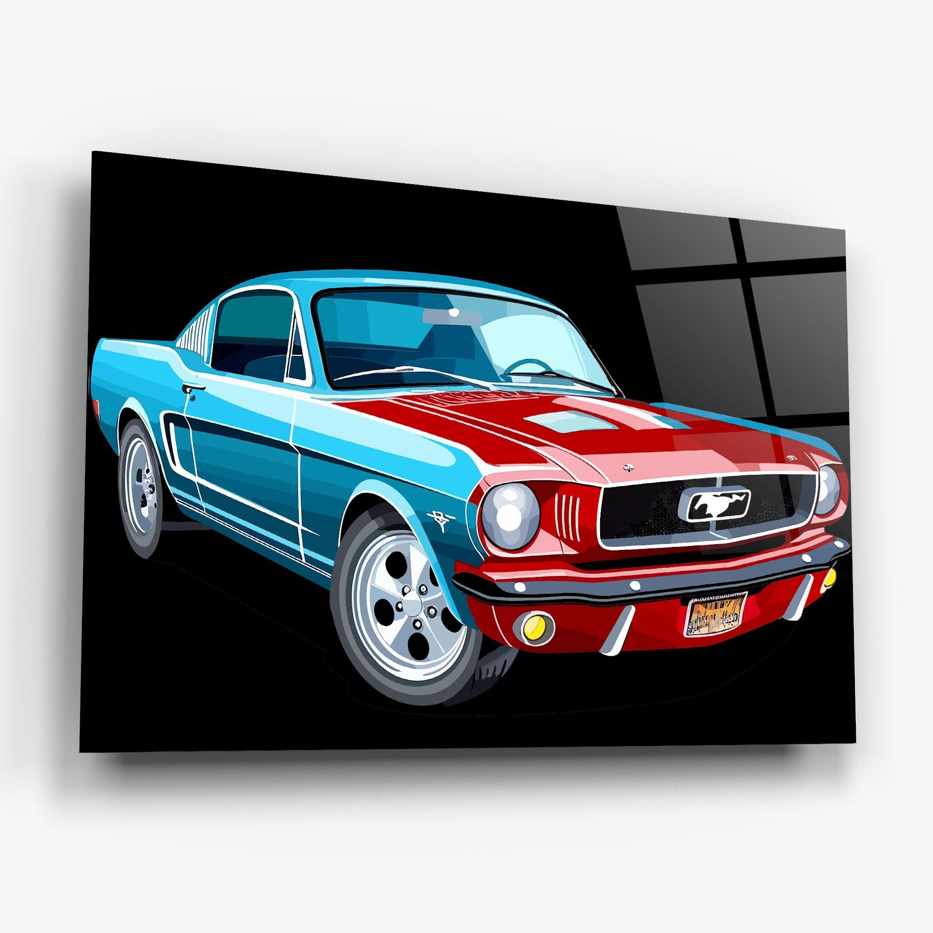 Blue Red Mustang mockup 6