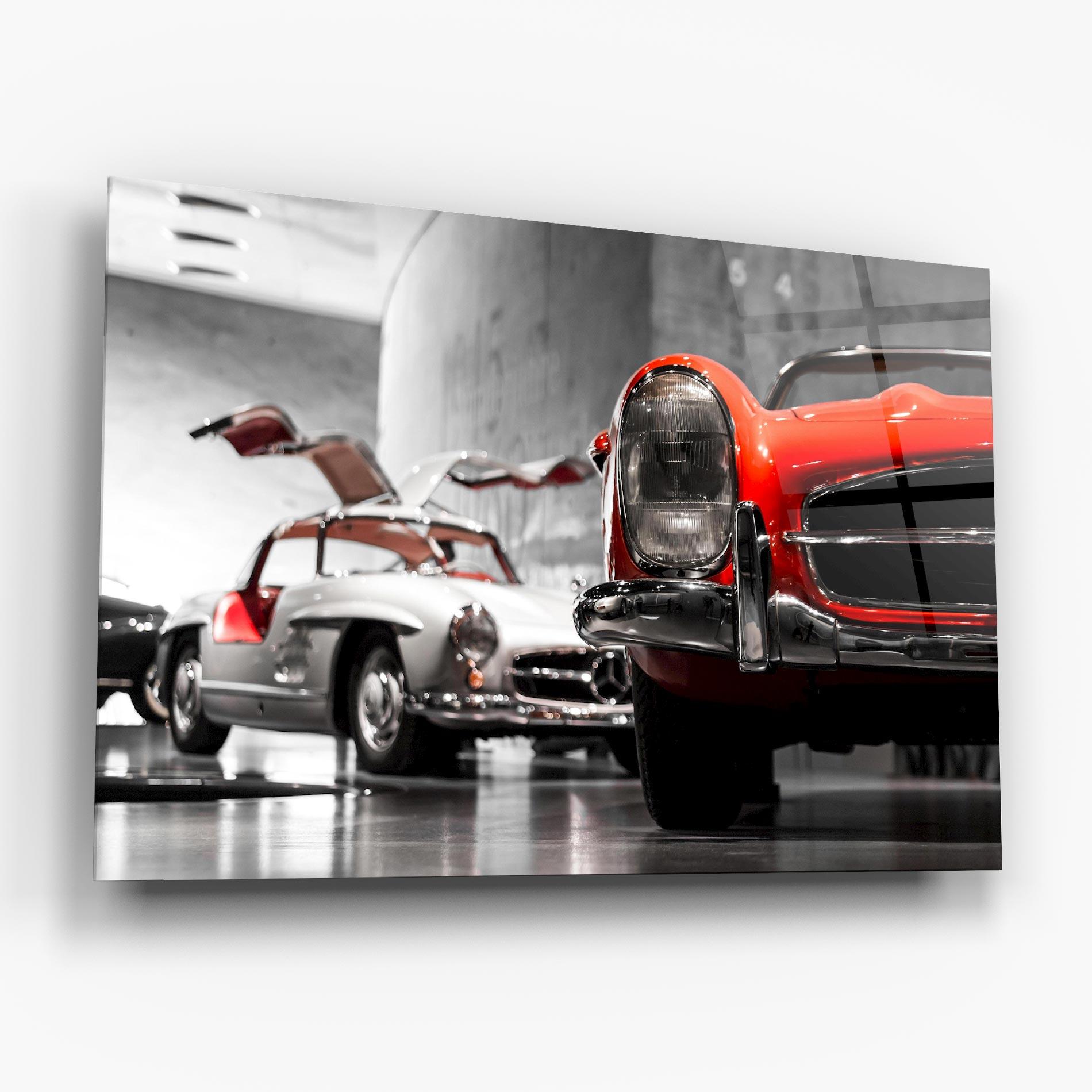 Üvegkép Vintage Red White mockup 6