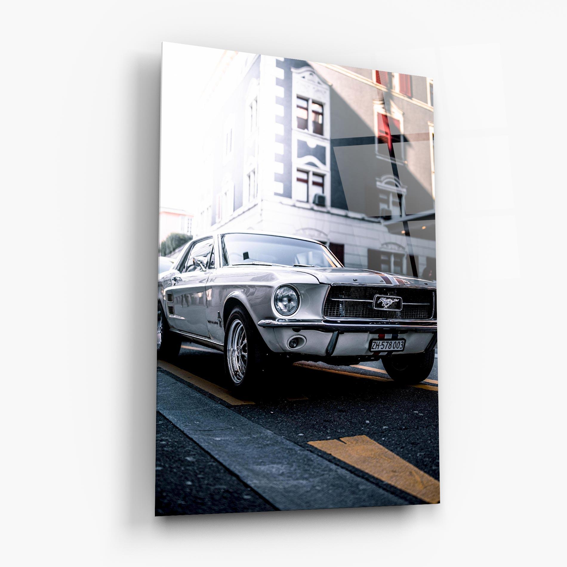 Üvegkép Vintage White Car mockup 6