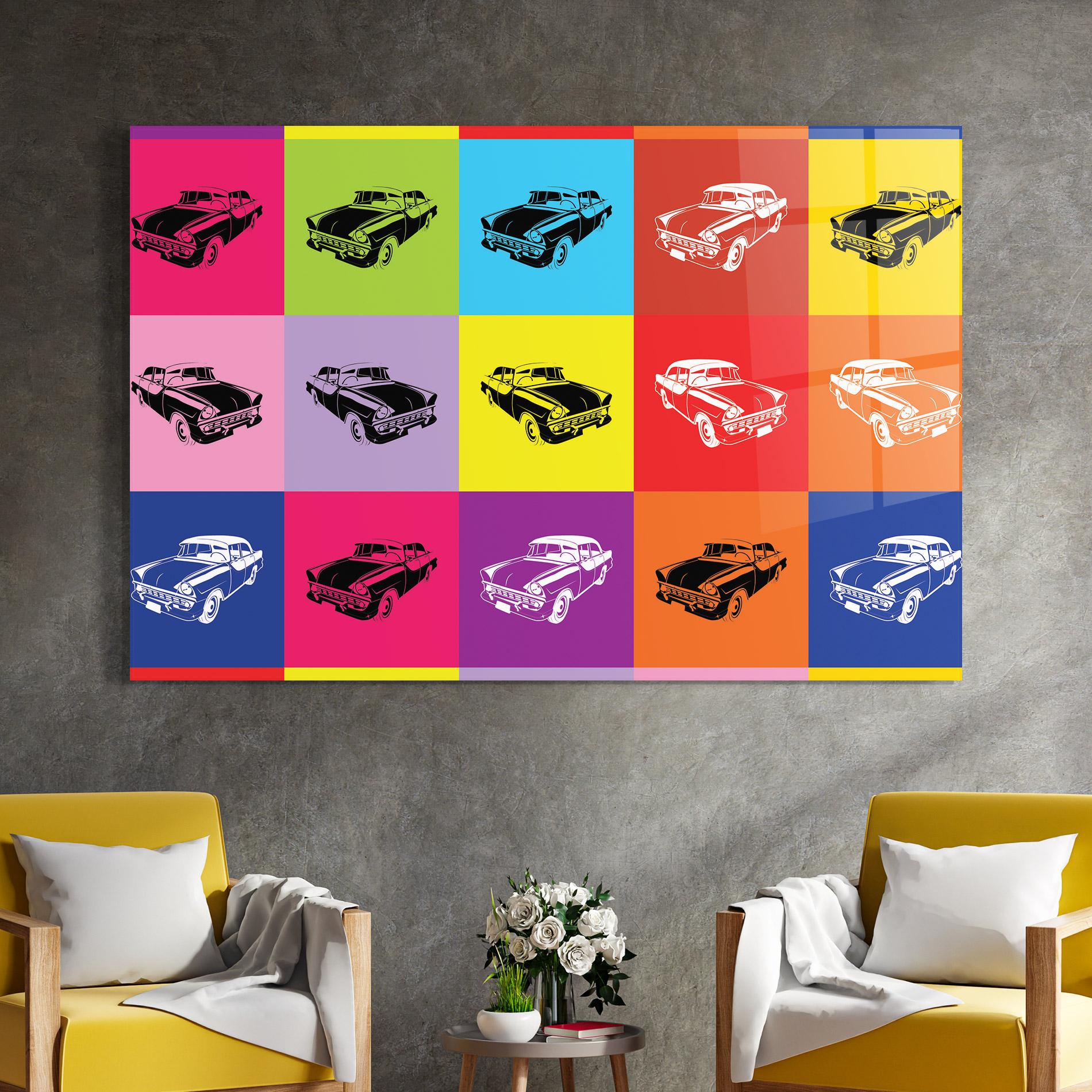 Üvegkép Vintage Car Mix mockup 4