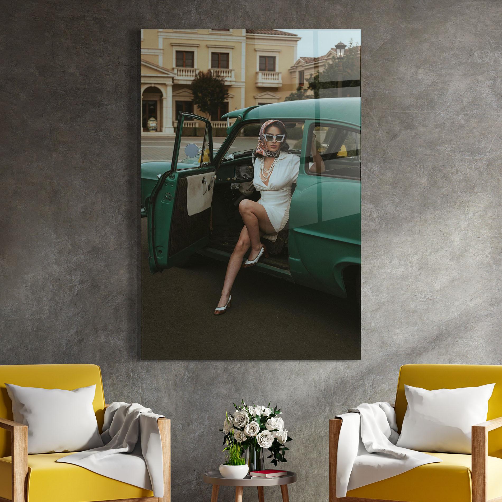 Üvegkép Lady Vintage Cat mockup 4