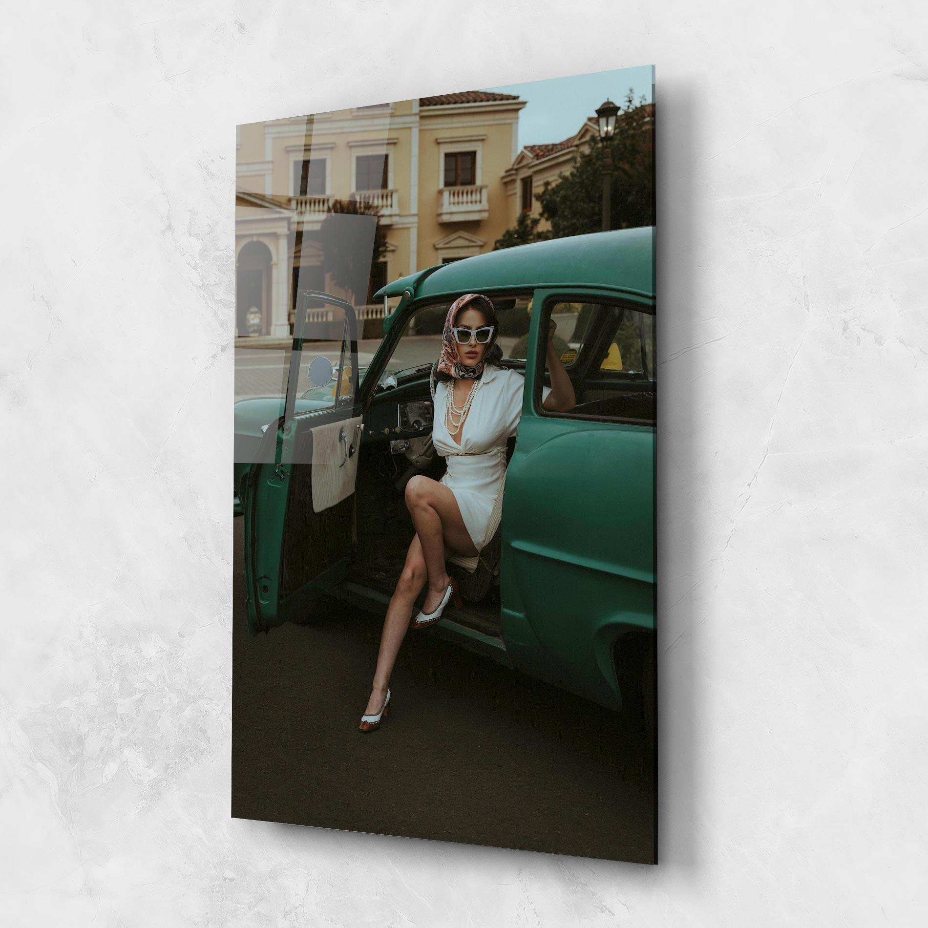 Üvegkép Lady Vintage Cat mockup 1