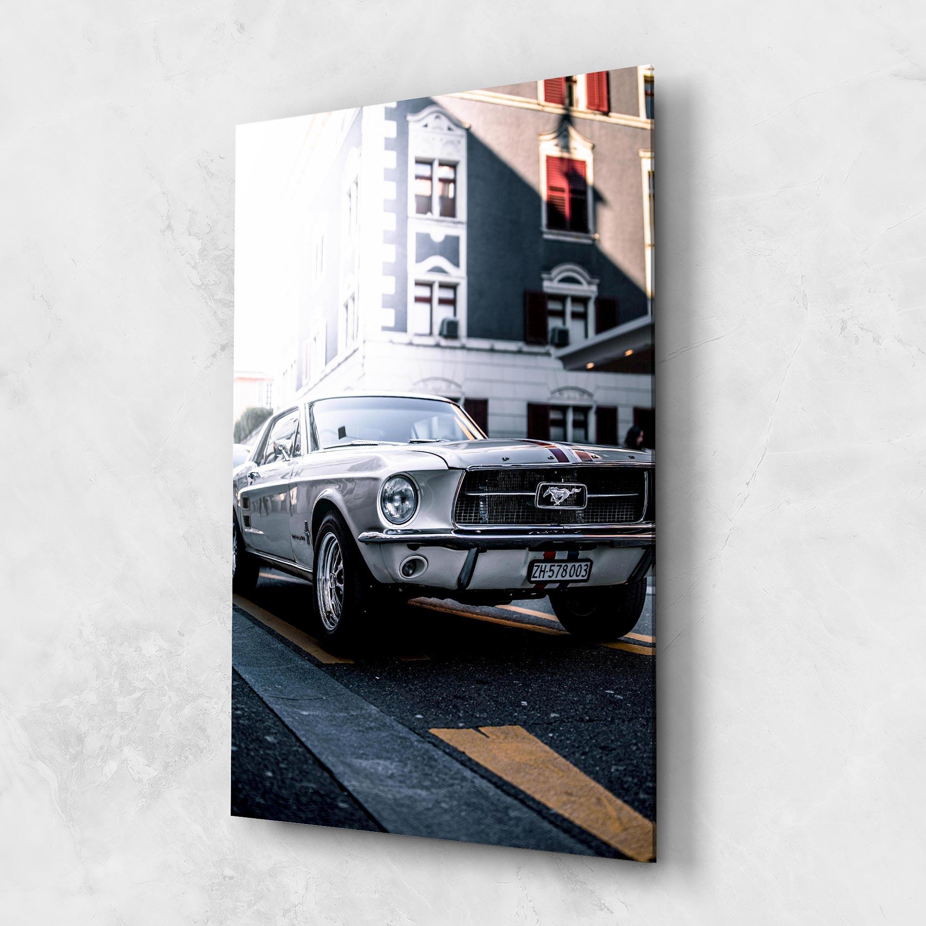 Üvegkép Vintage White Car mockup 1