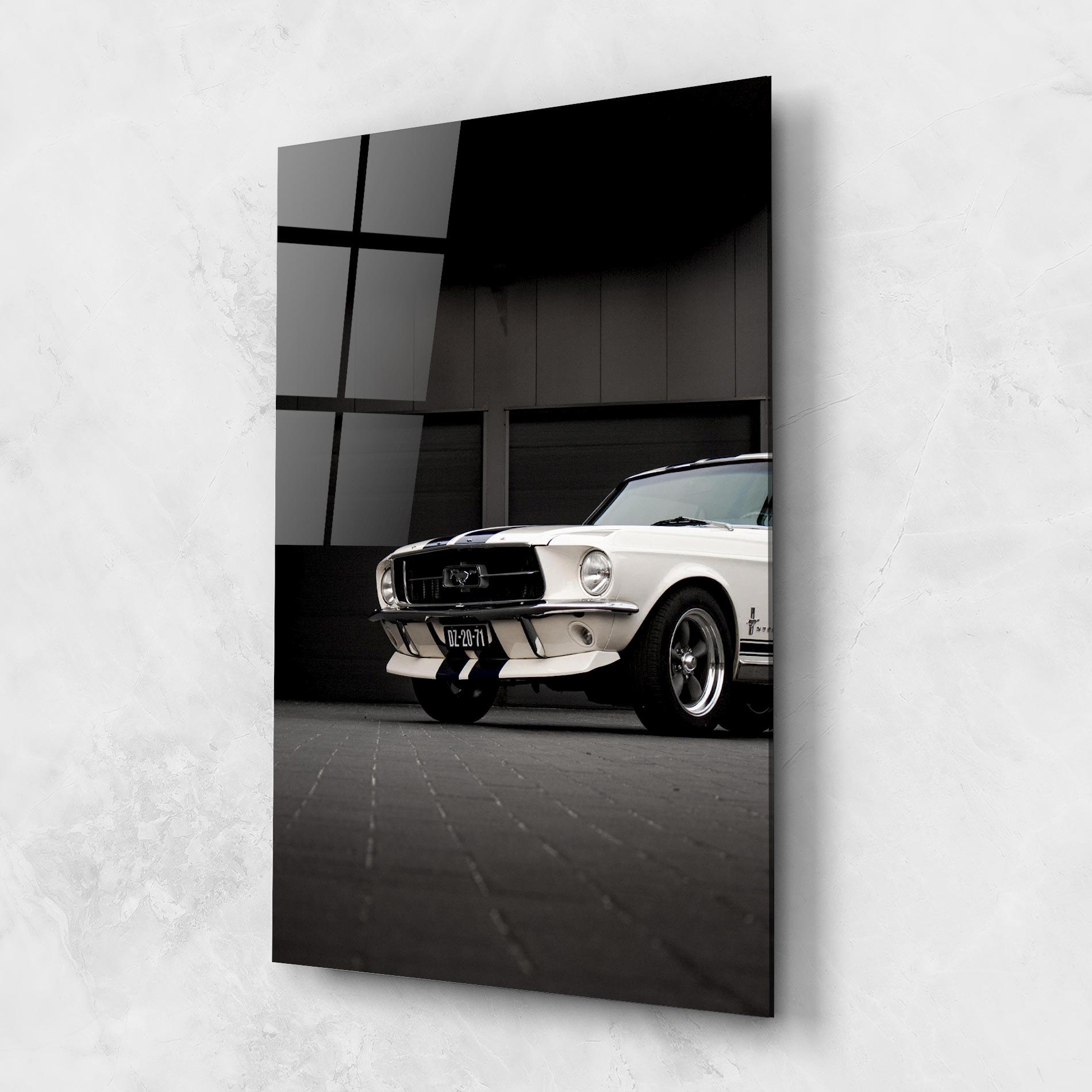 Üvegkép White Vintage Car mockup 1