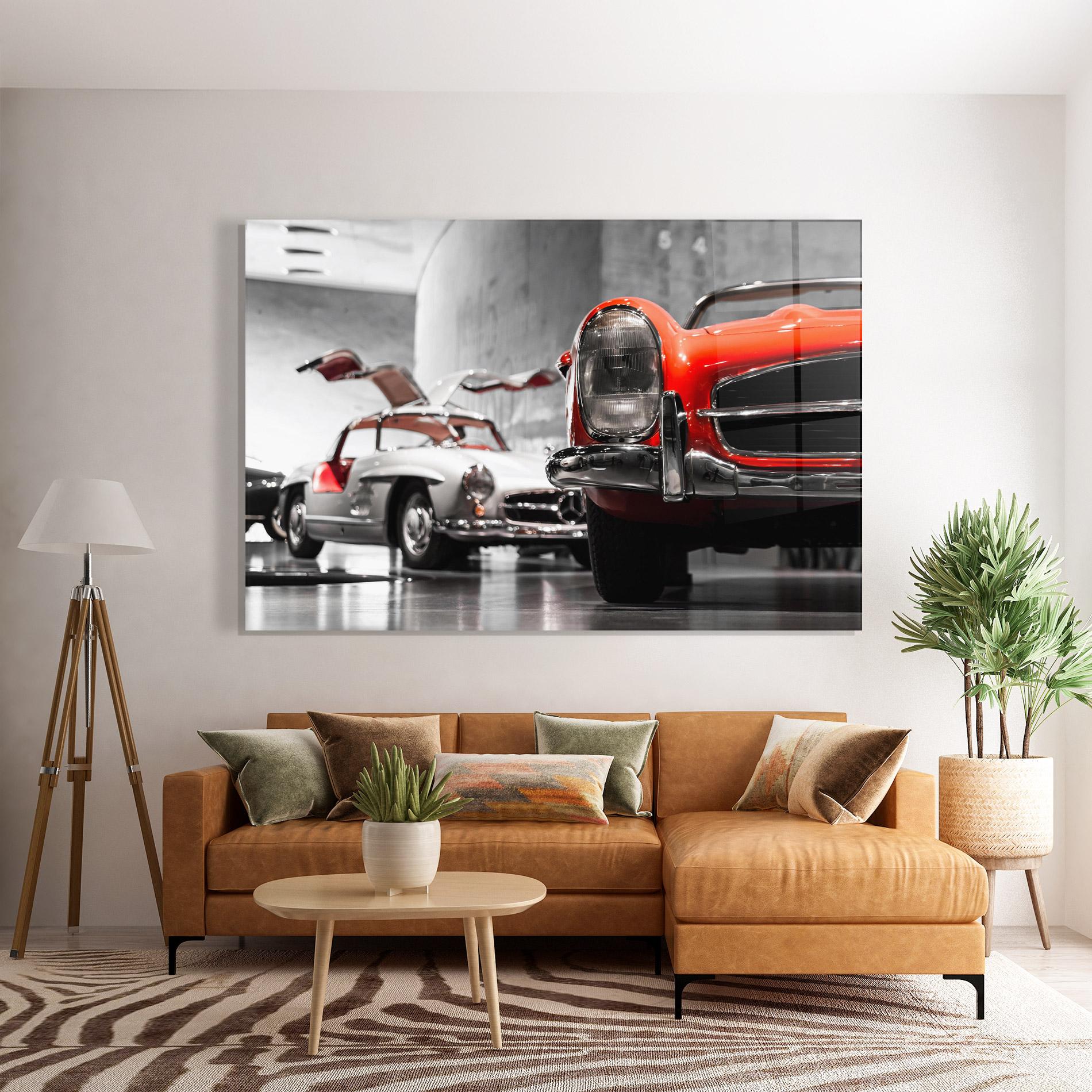 Üvegkép Vintage Red White mockup 7