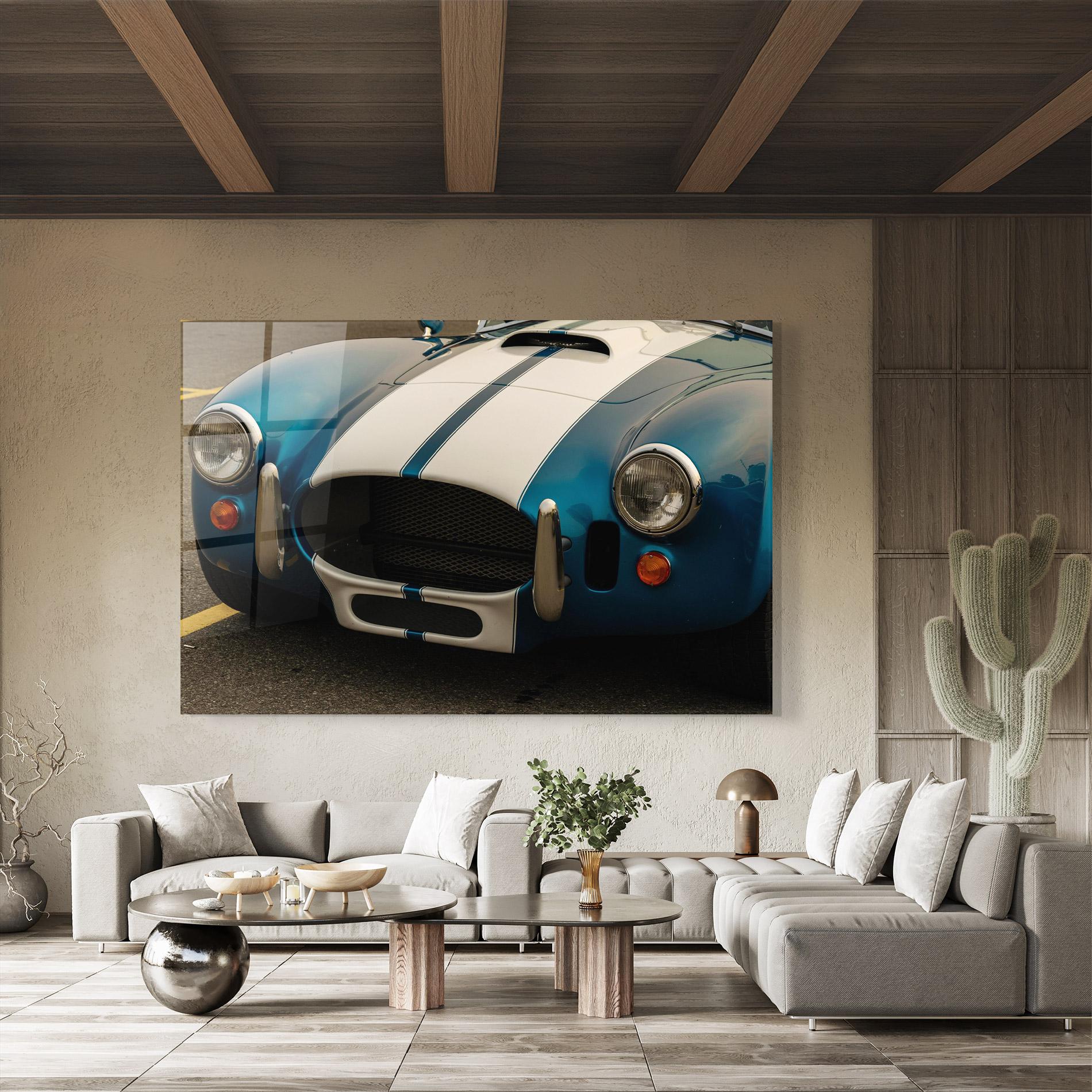 Üvegkép Blue Vintage Car mockup 8