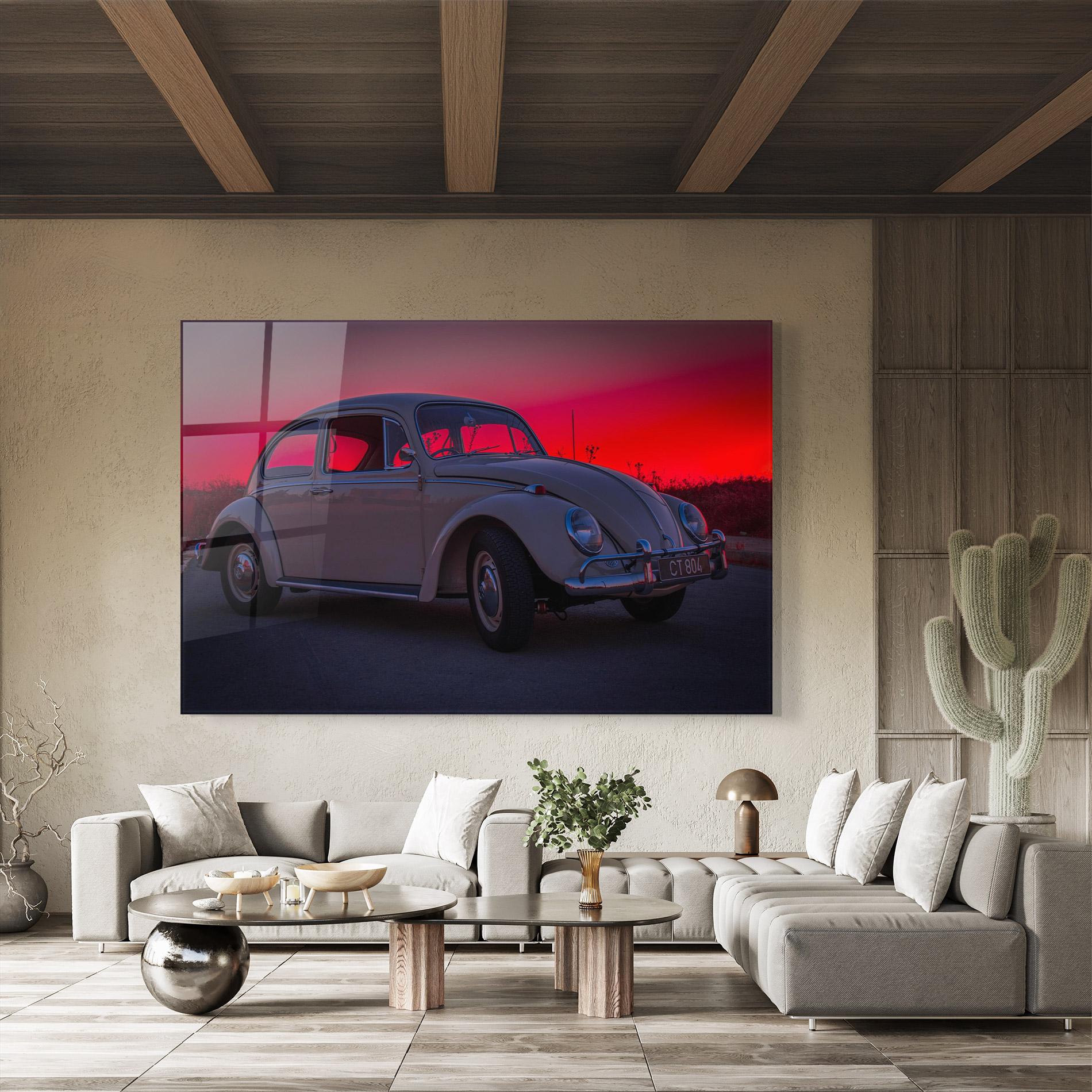 Üvegkép Old Car Sunset mockup 8
