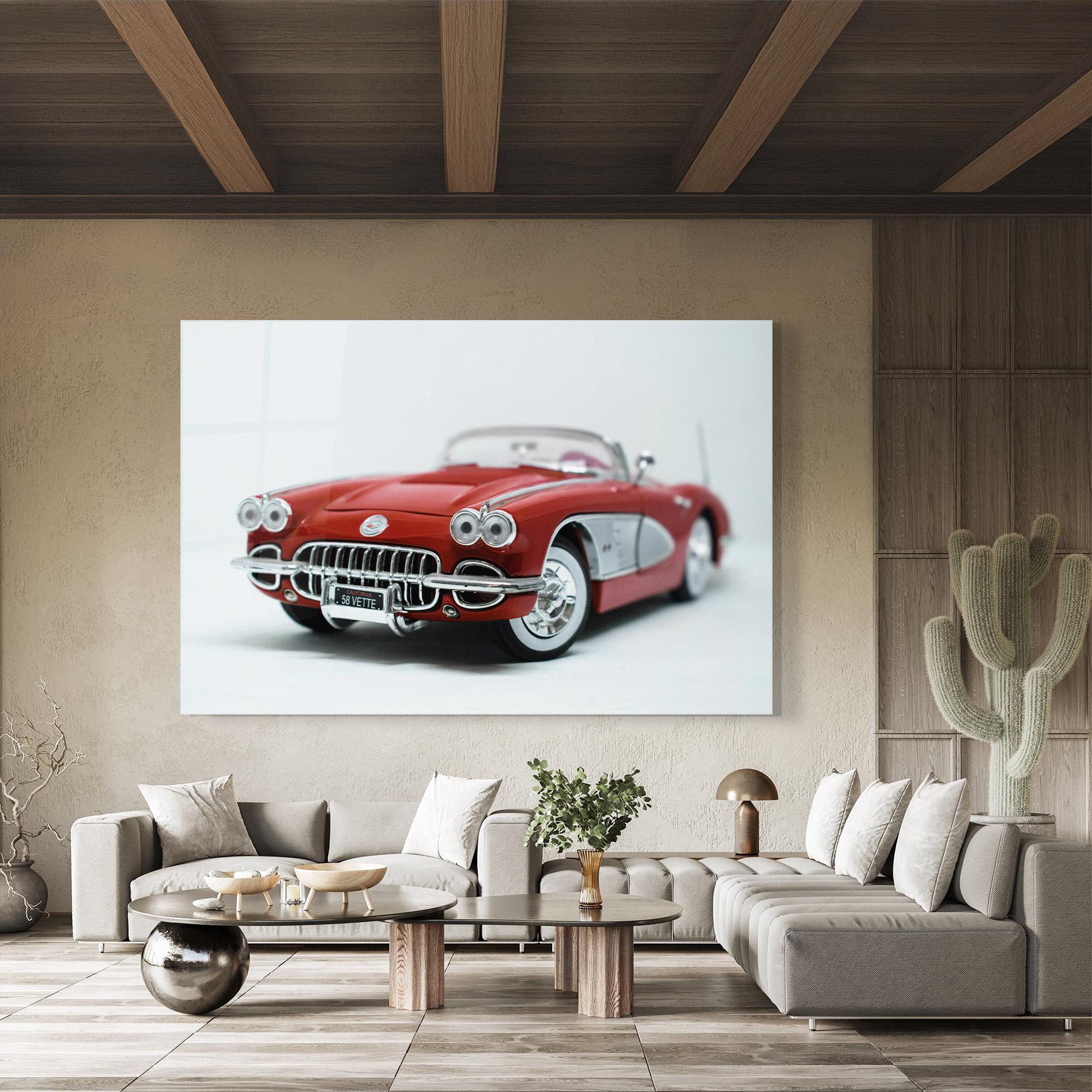 Üvegkép Vintage Red Car mockup 8