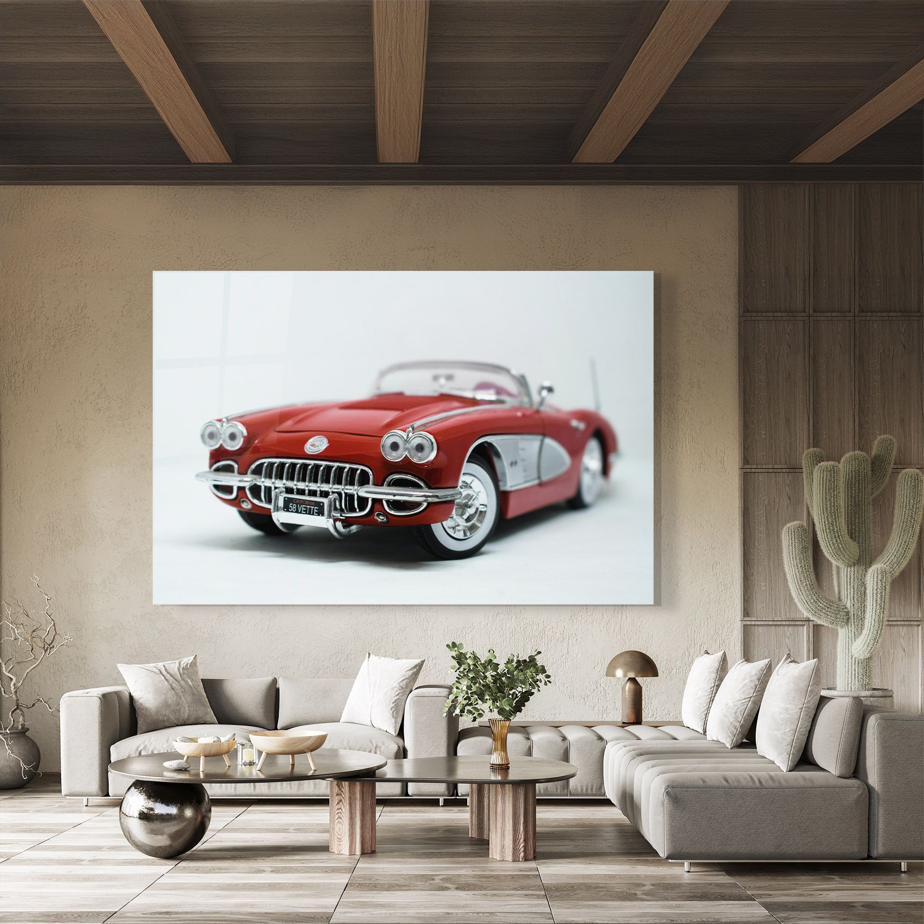Vintage Red Car mockup 8