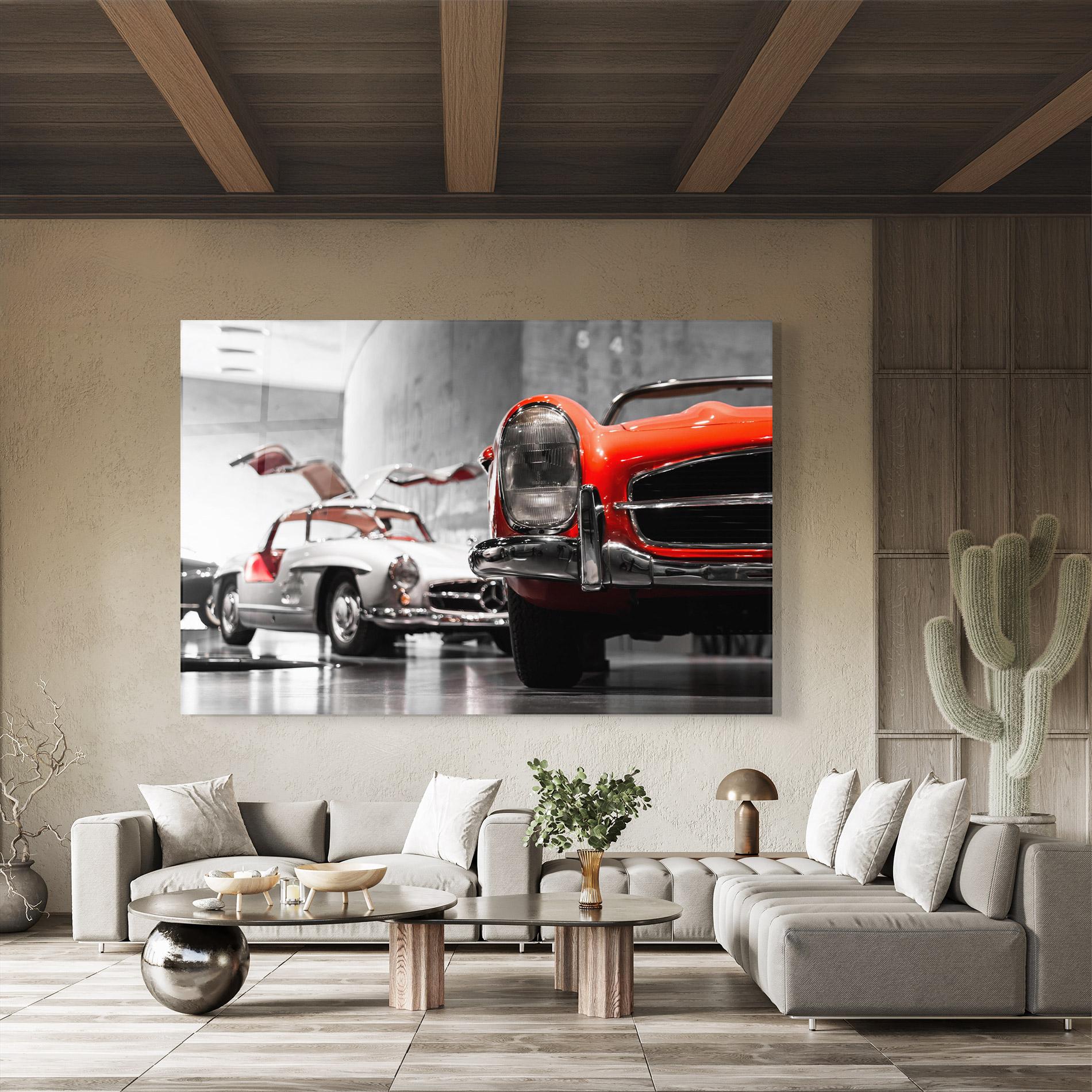 Üvegkép Vintage Red White mockup 8