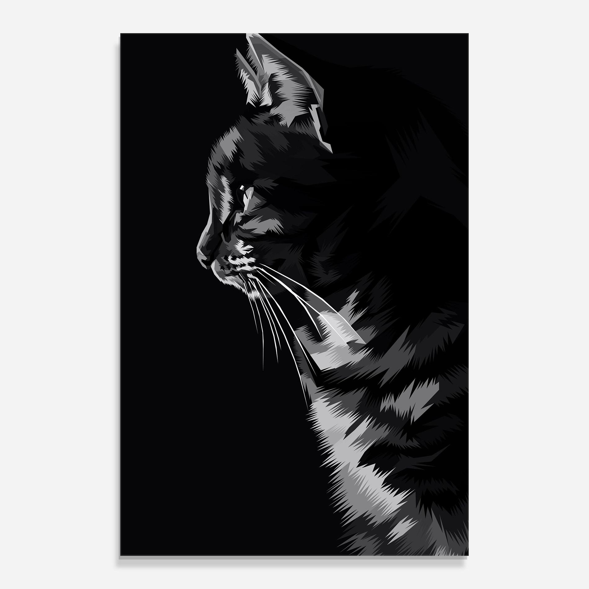 Üvegkép Black Grey Cat mockup 0