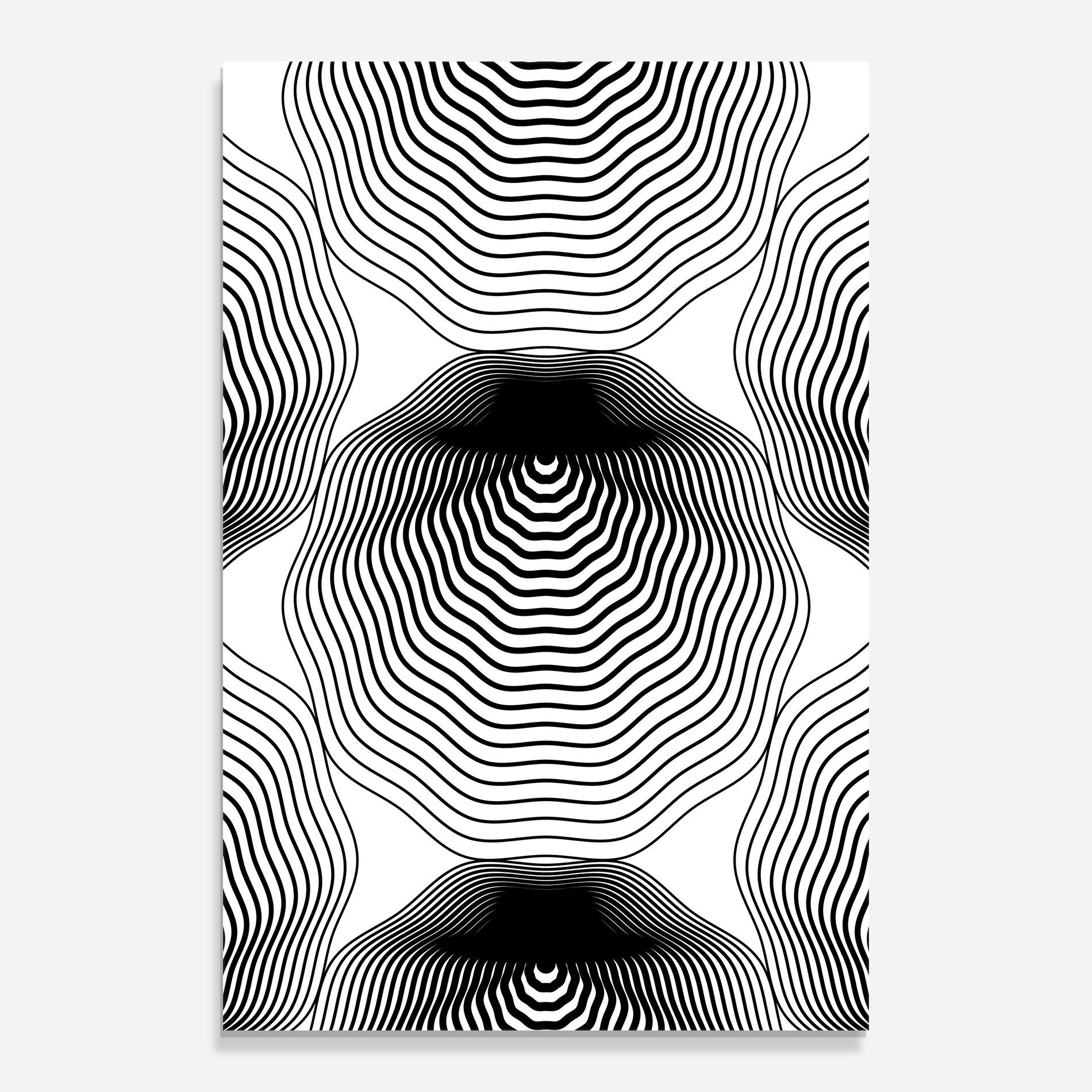 Üvegkép Black Line Art mockup 0