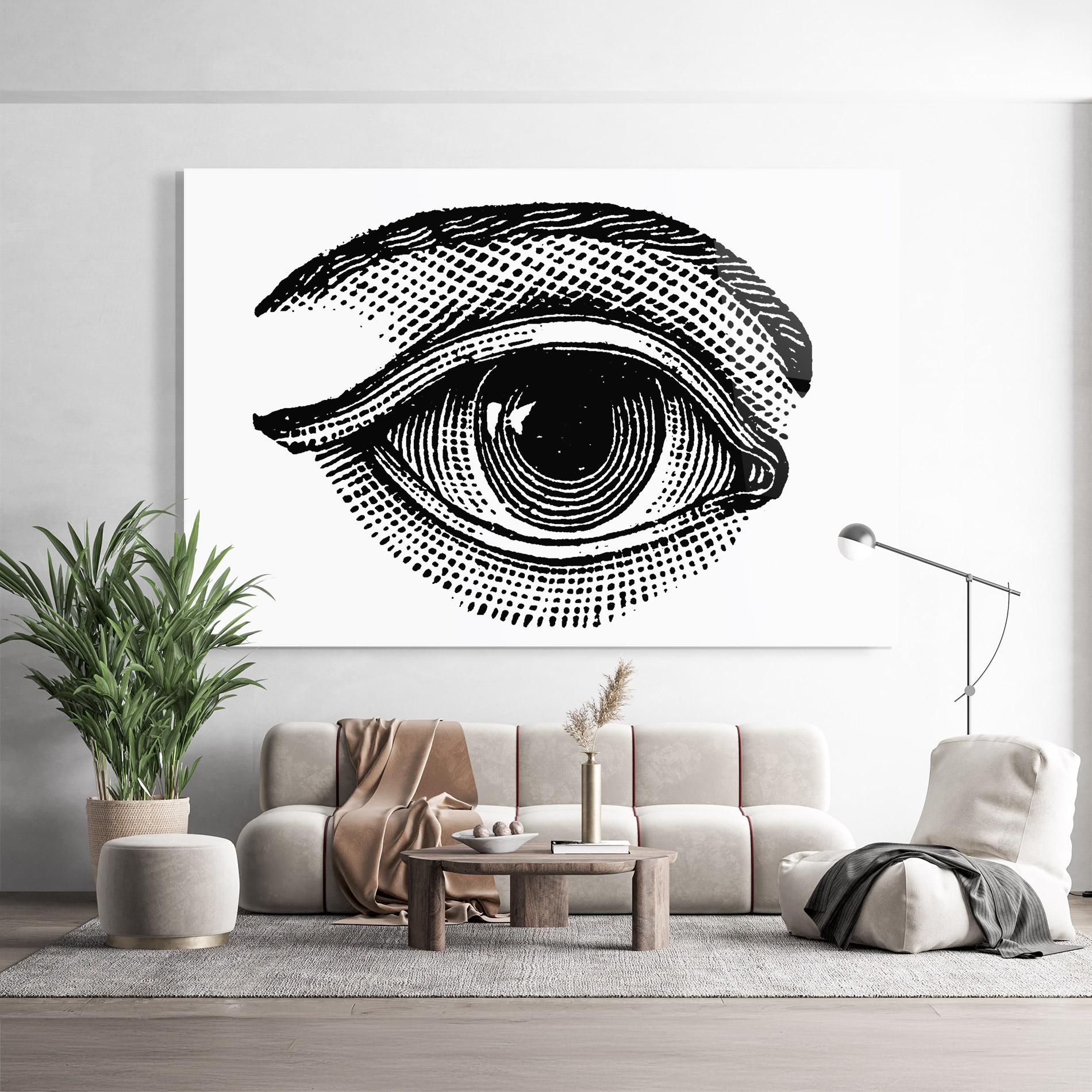 Üvegkép Big Eye Drawing mockup 9