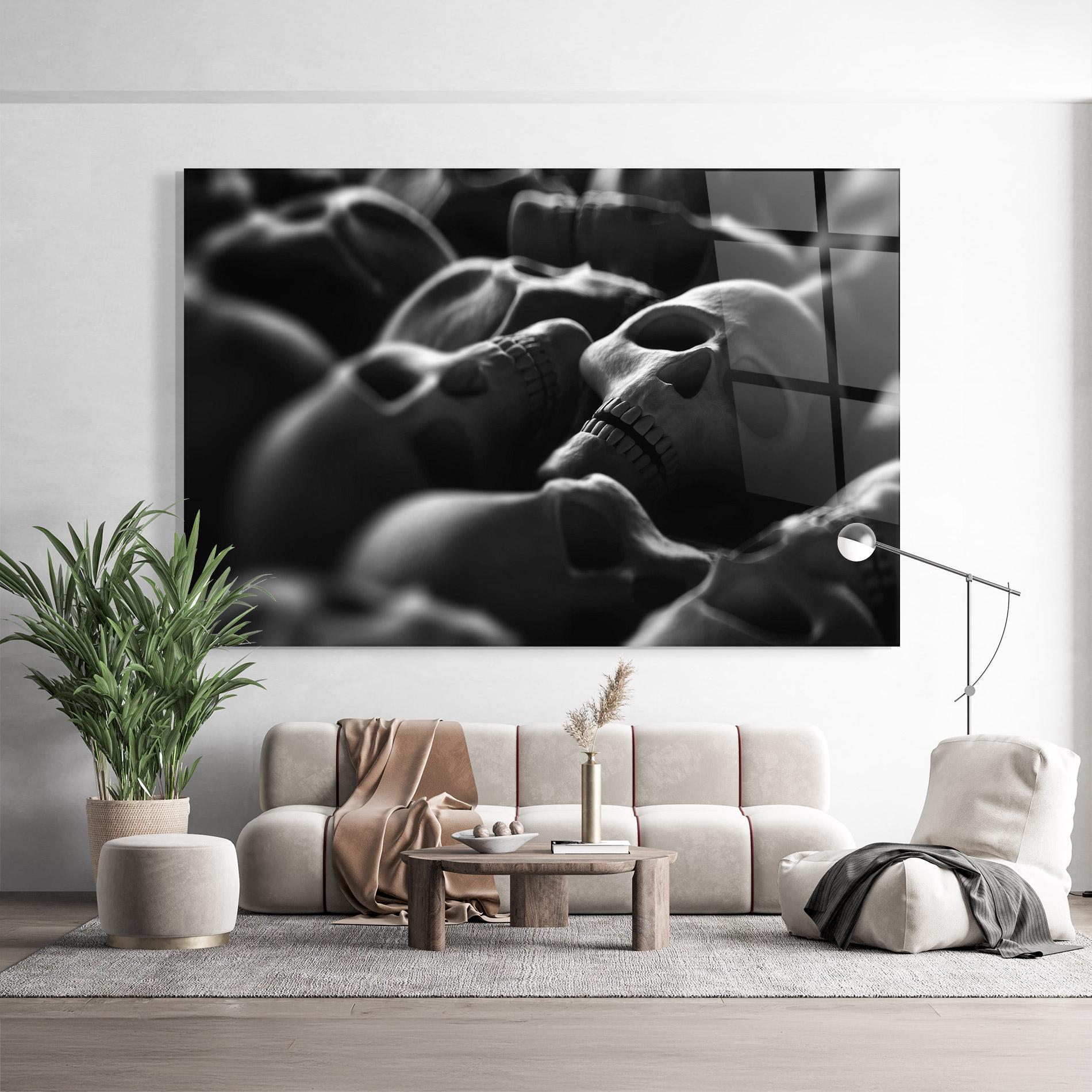 Üvegkép Gray Human Skull mockup 9