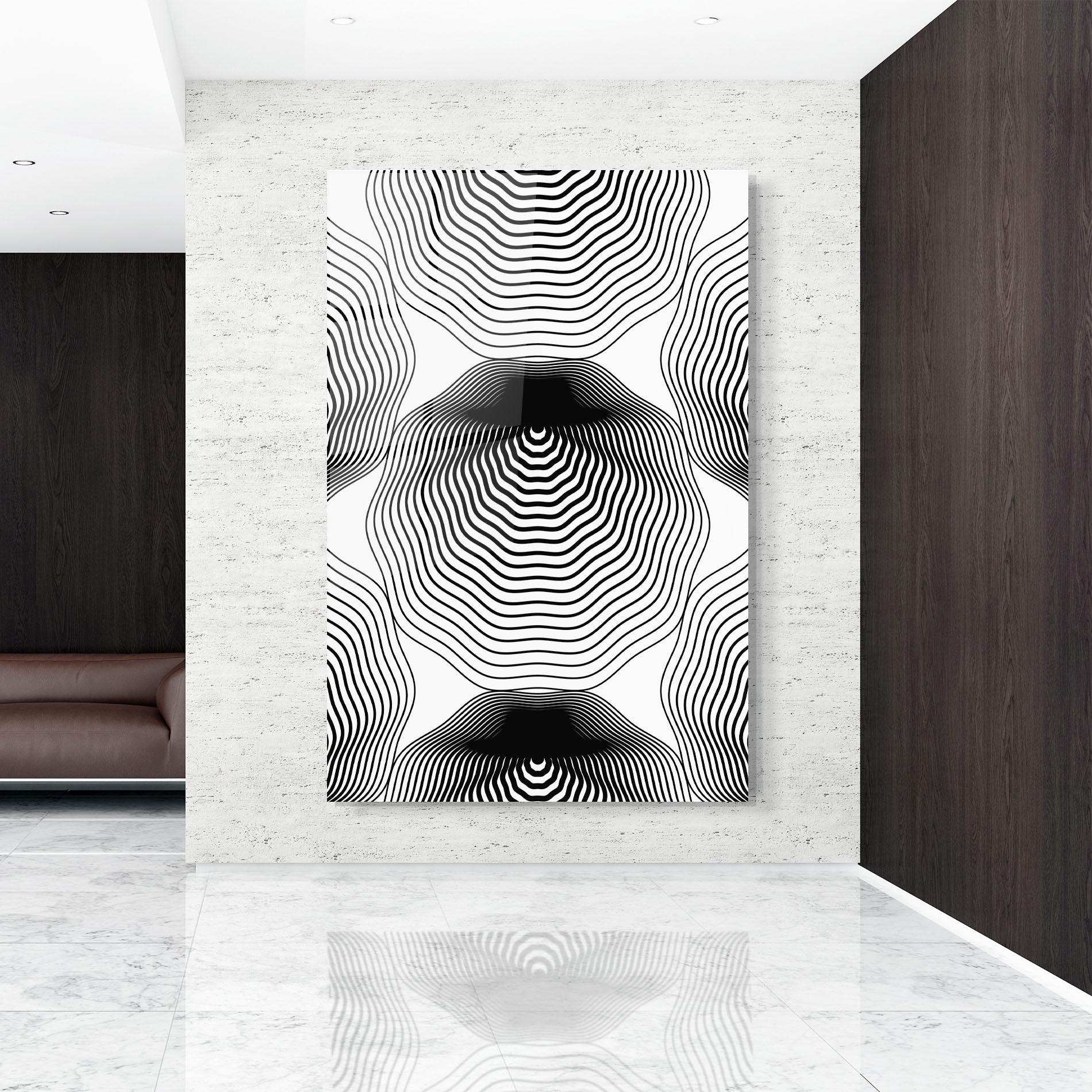 Üvegkép Black Line Art mockup 9