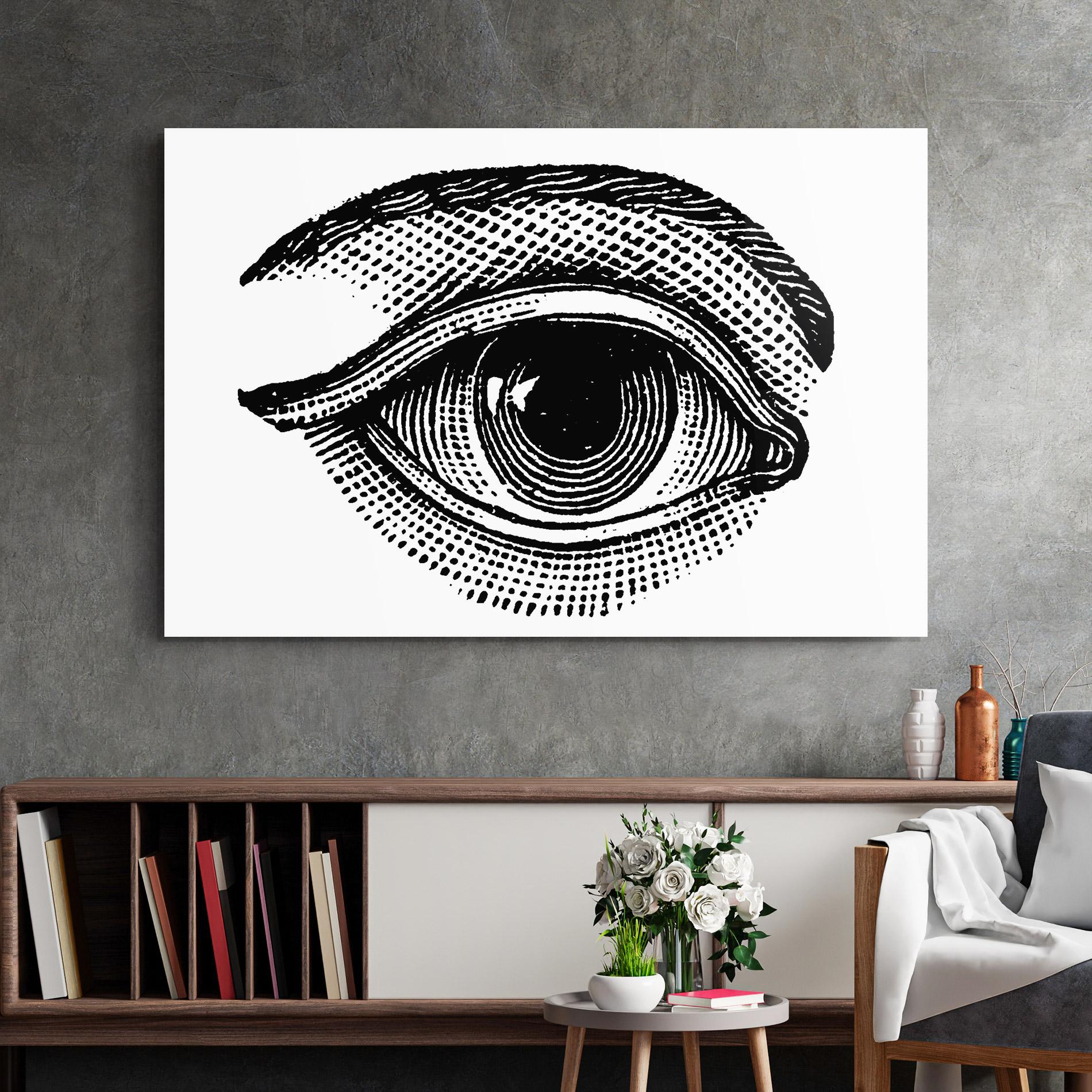 Üvegkép Big Eye Drawing mockup 2