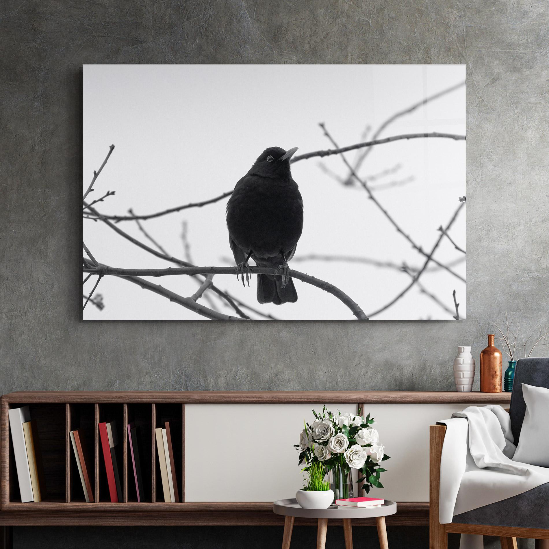 Üvegkép Black Bird mockup 2