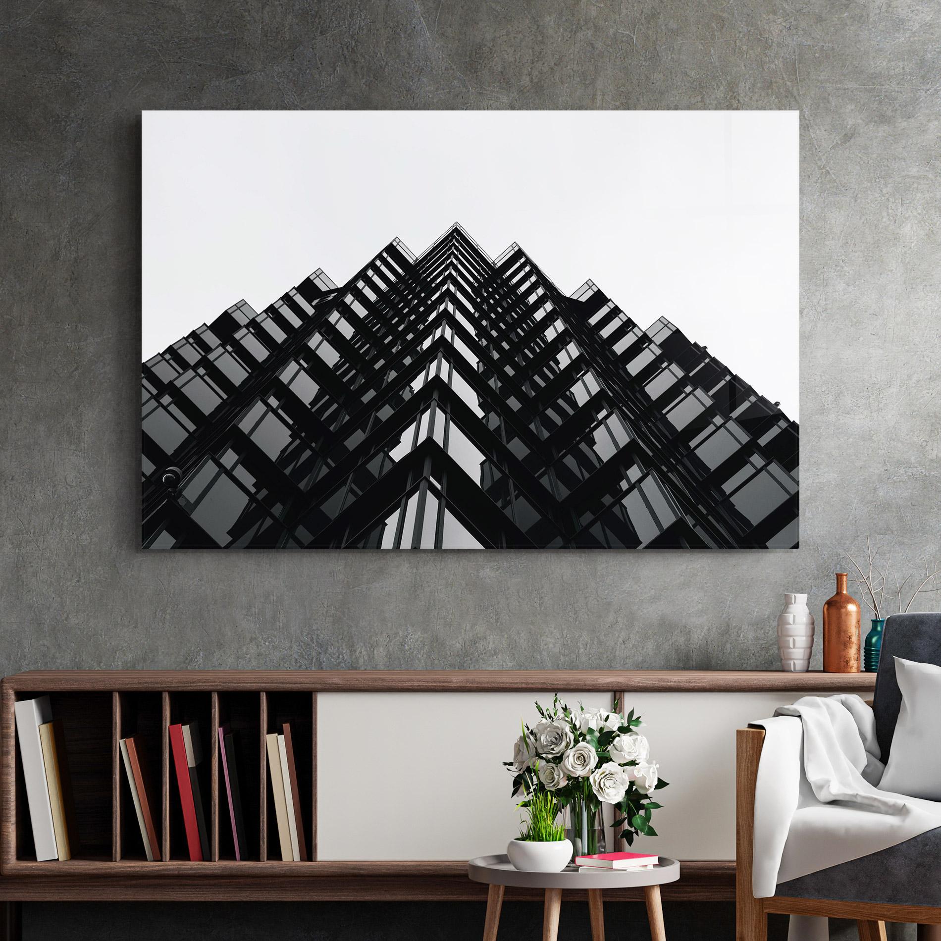 Üvegkép Black Building mockup 2