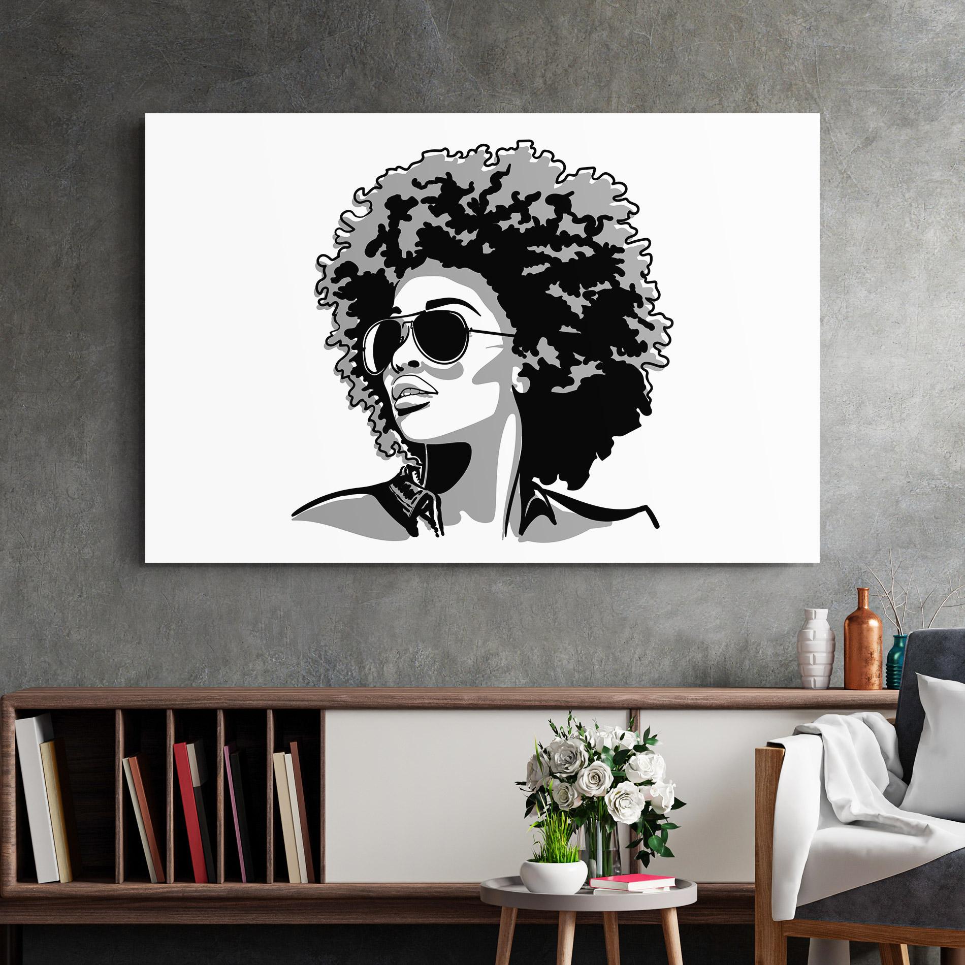 Üvegkép Black Grasses mockup 2