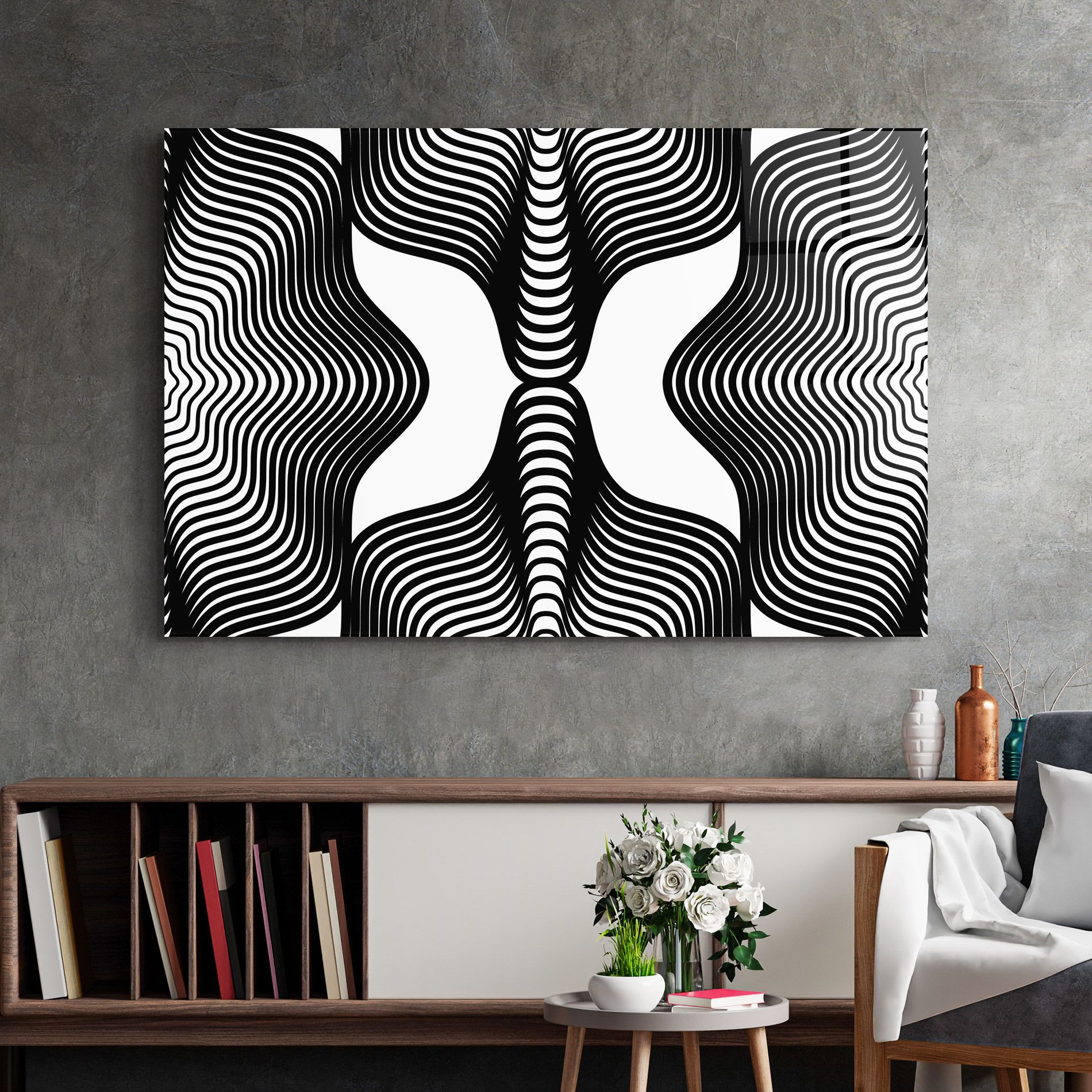Black Line Pattern mockup 2