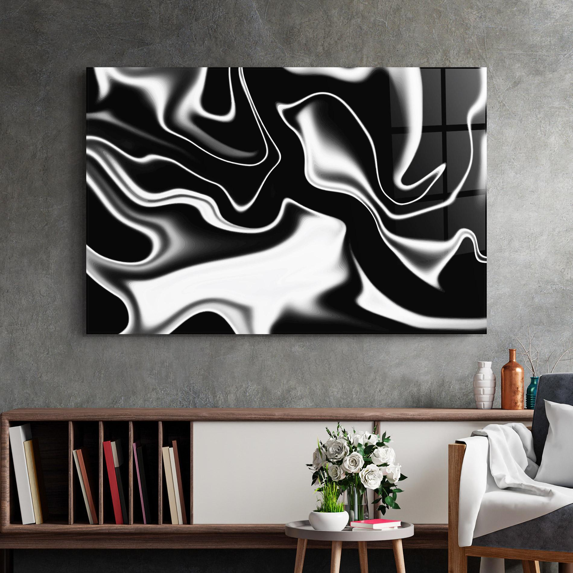 Üvegkép Black Metalic Art mockup 2