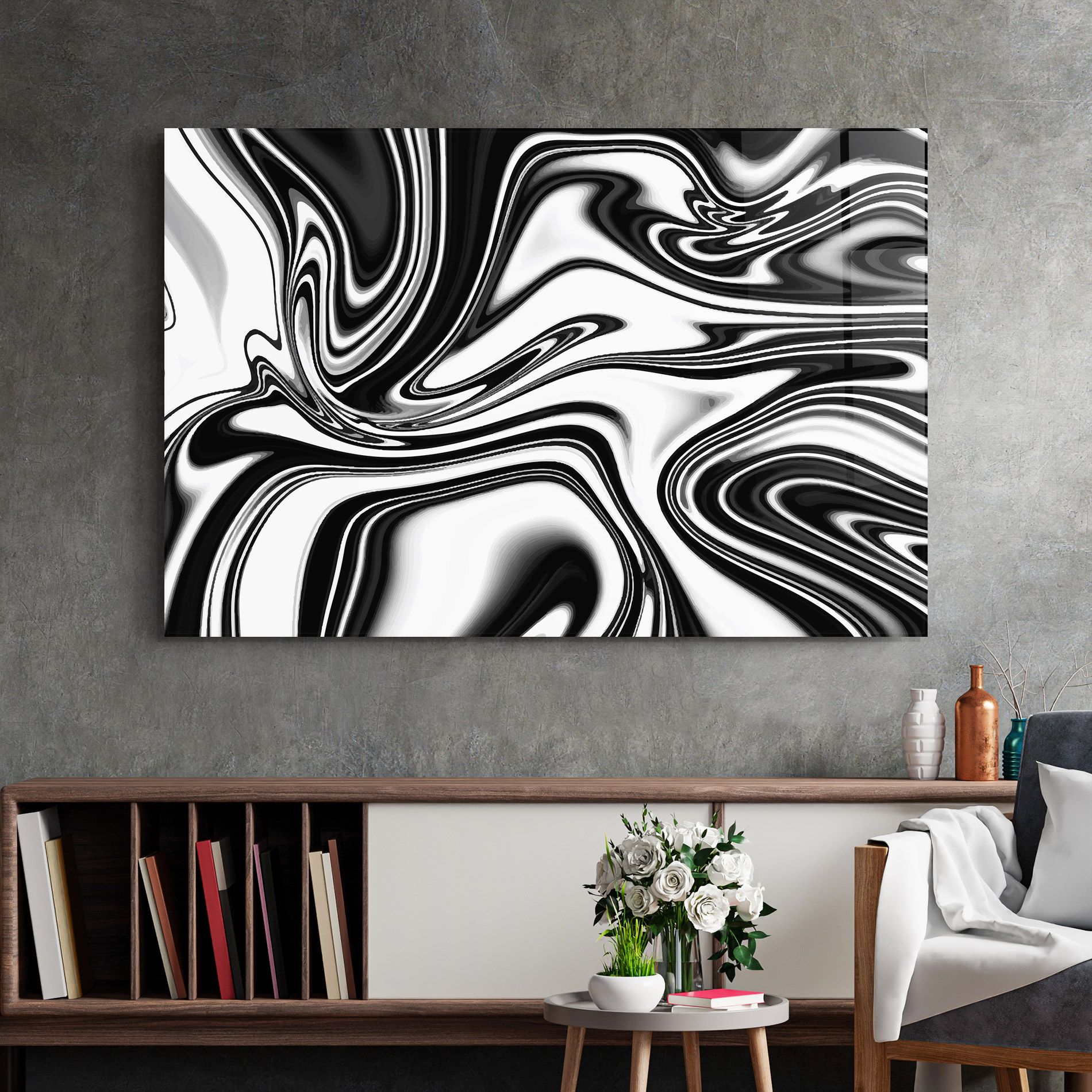 Black White Liquid mockup 2