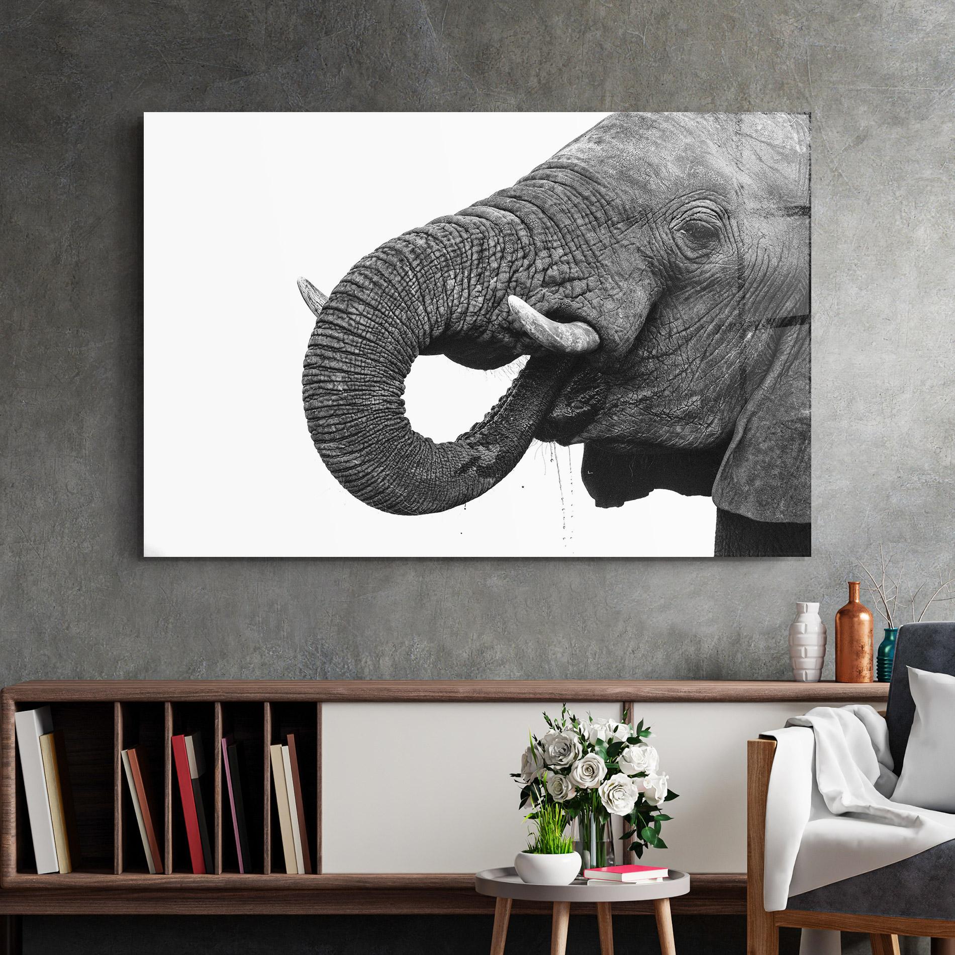 Üvegkép Elephant Drinking mockup 2