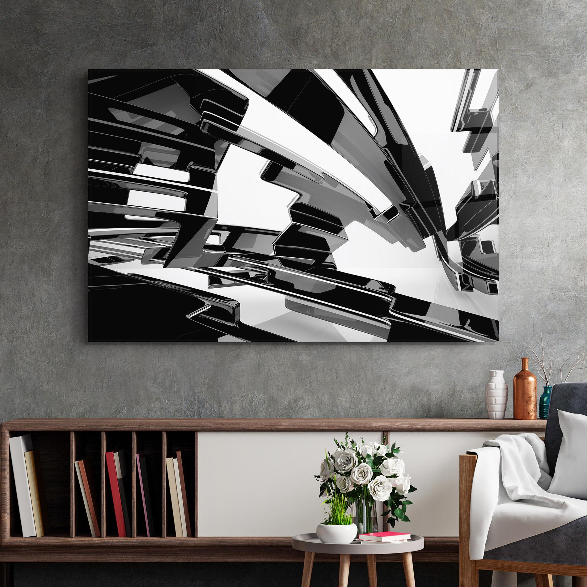 Üvegkép Glossy Sculpture mockup 2