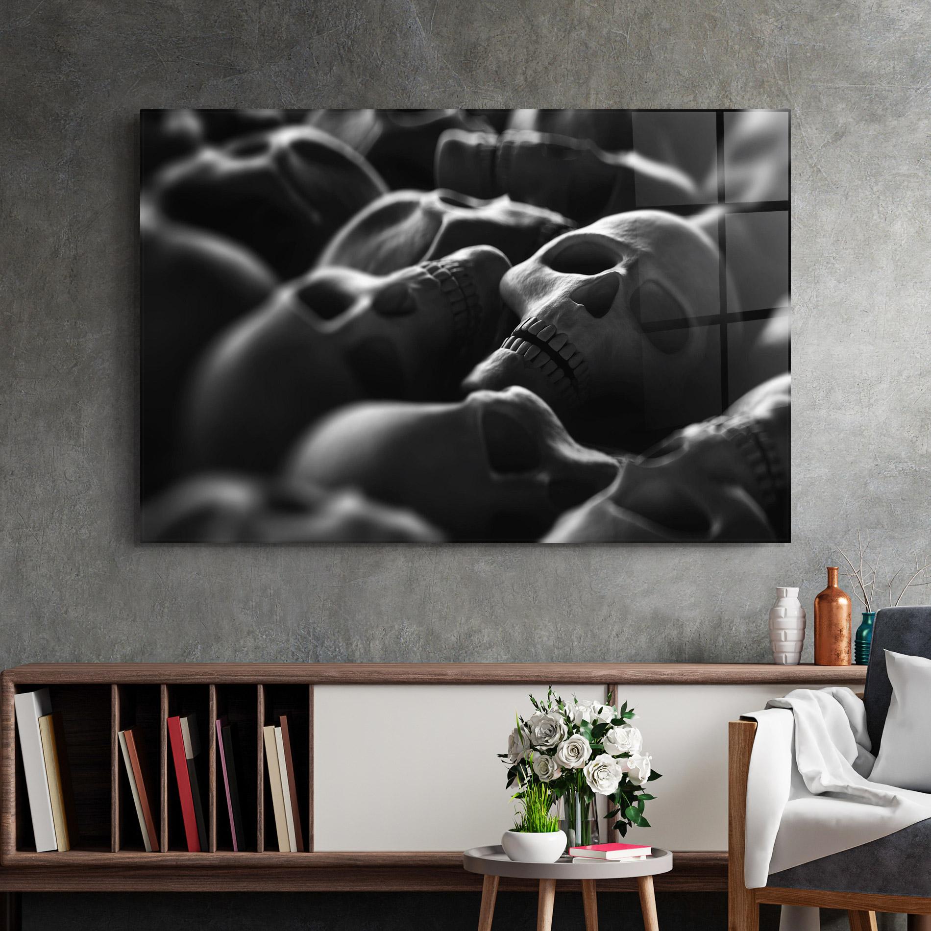 Üvegkép Gray Human Skull mockup 2