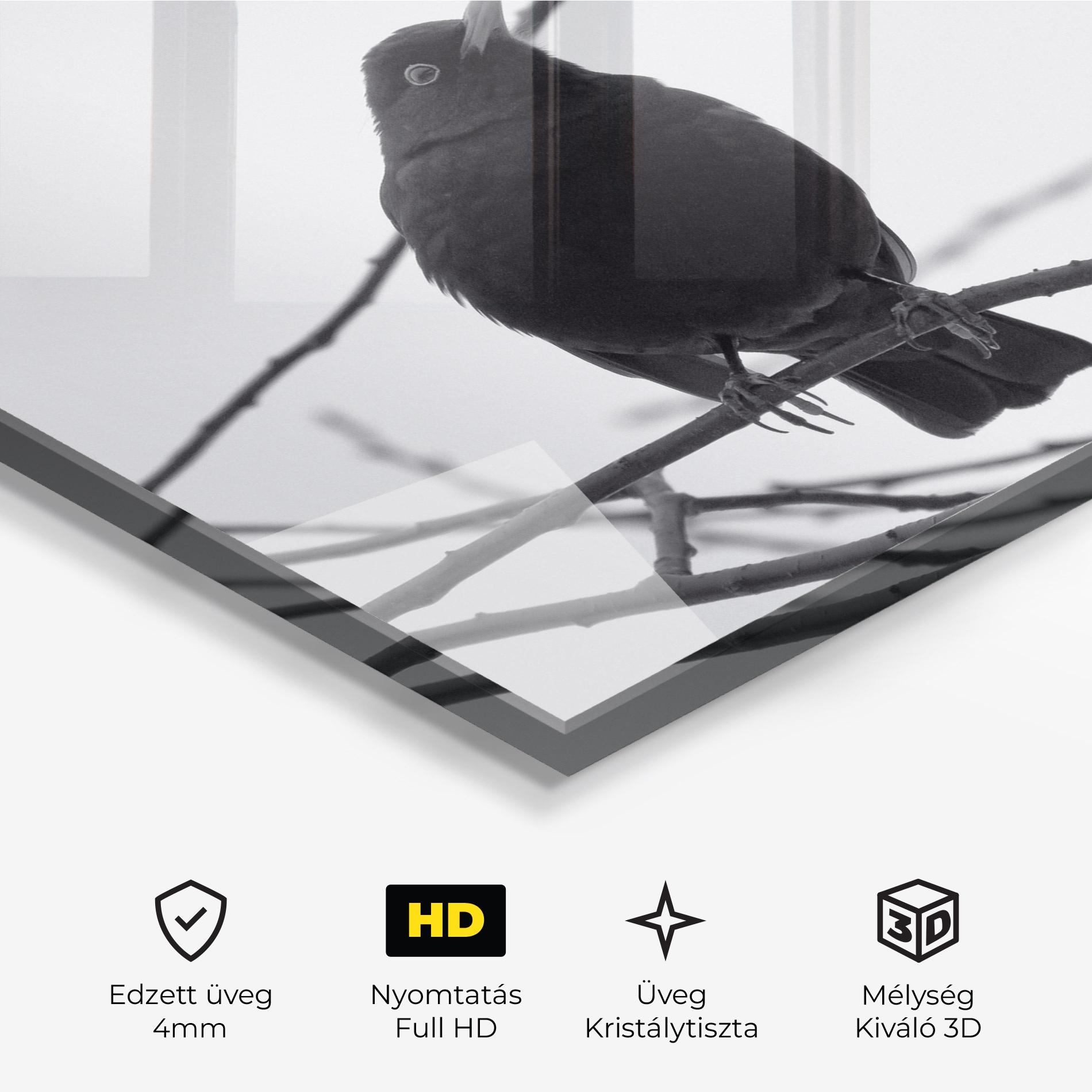 Üvegkép Black Bird mockup 3