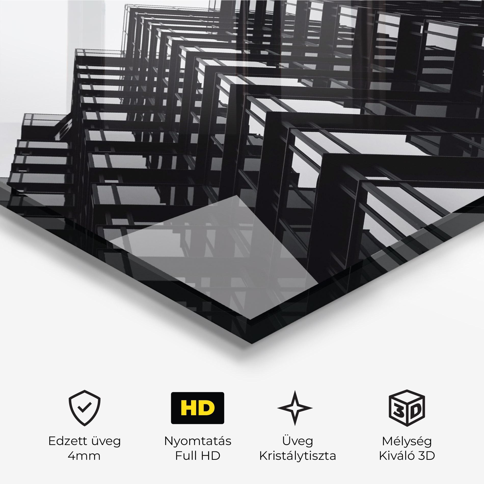 Üvegkép Black Building mockup 3