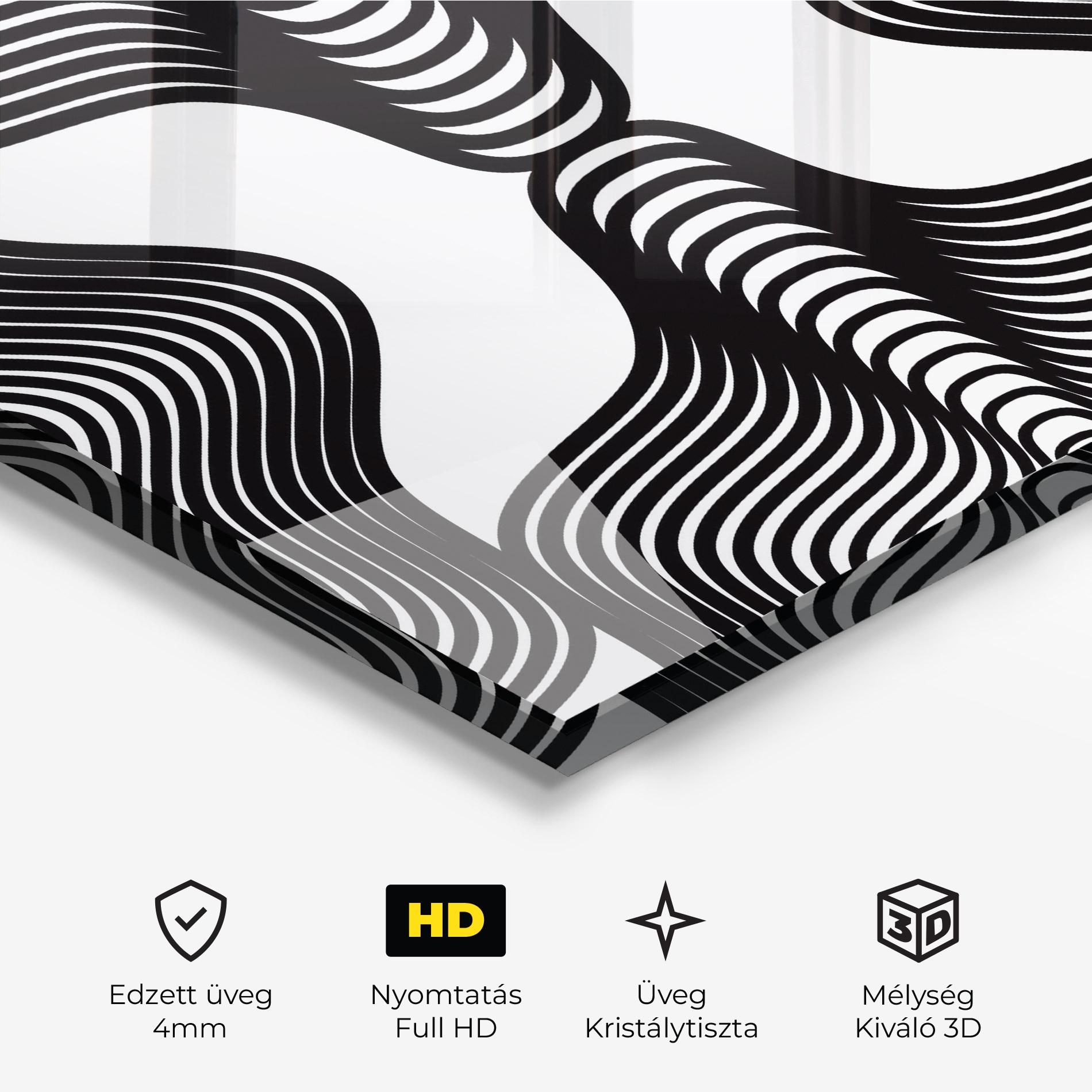 Üvegkép Black Line Pattern mockup 3