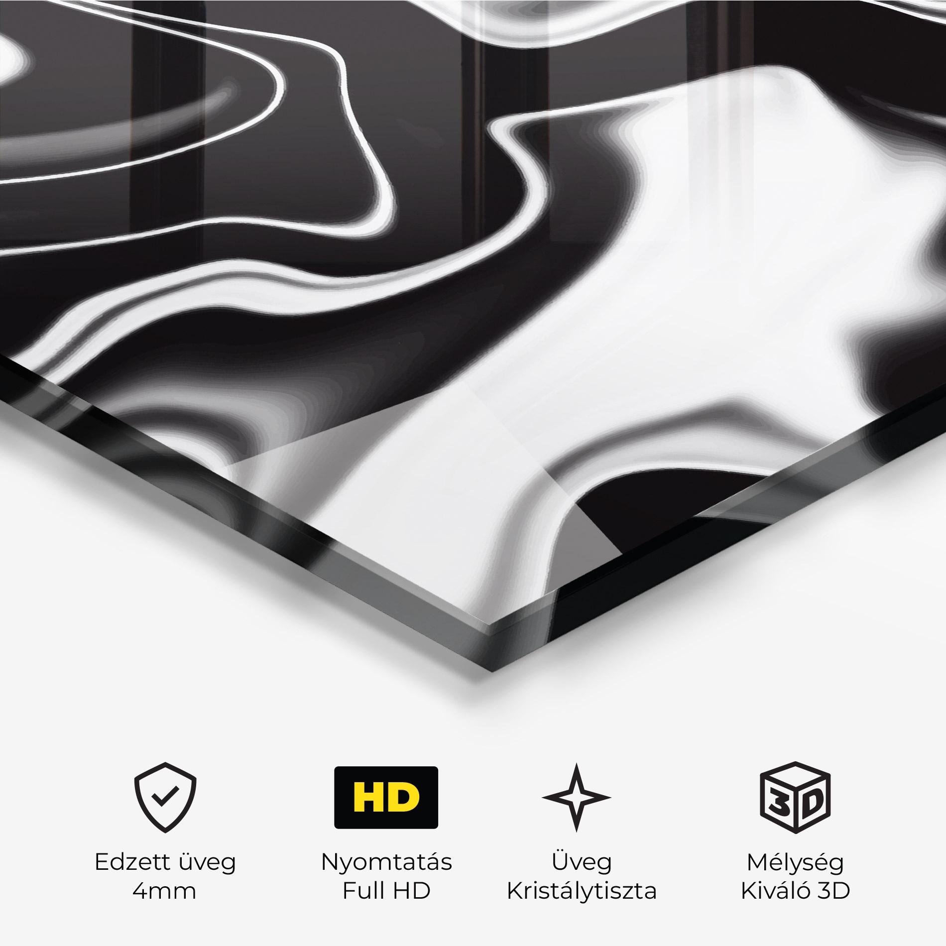Üvegkép Black Metalic Art mockup 3