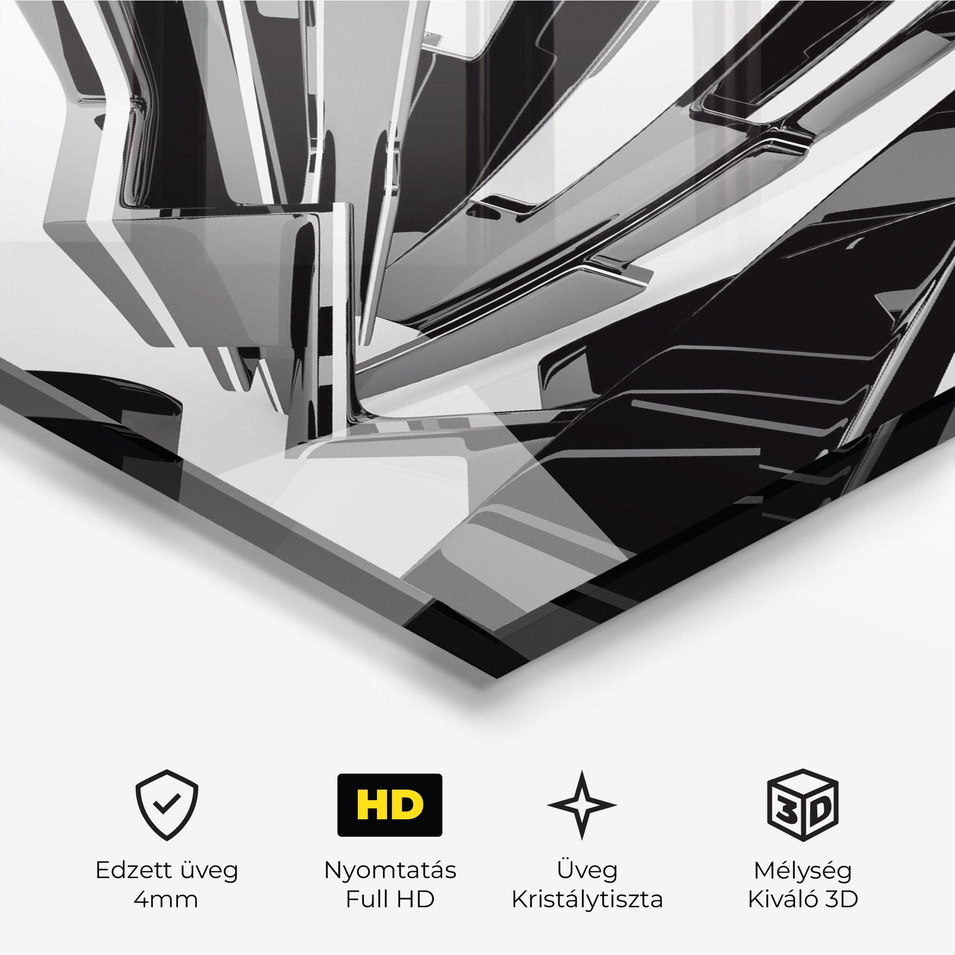 Üvegkép Black Sculpture mockup 3